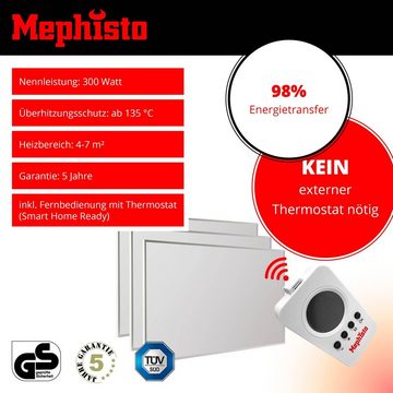 Mephisto-Heat Paneelheizkörper, Infrarot Heizung Wand- Standheizung energiesparend Elektroheizung inkl. Fernbedienung und Thermostat WIFI APP Steuerung 300-1200W