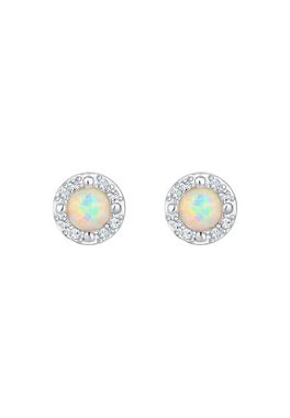Elli Premium Paar Ohrstecker Stecker Opal Kristalle Zart 925 Silber