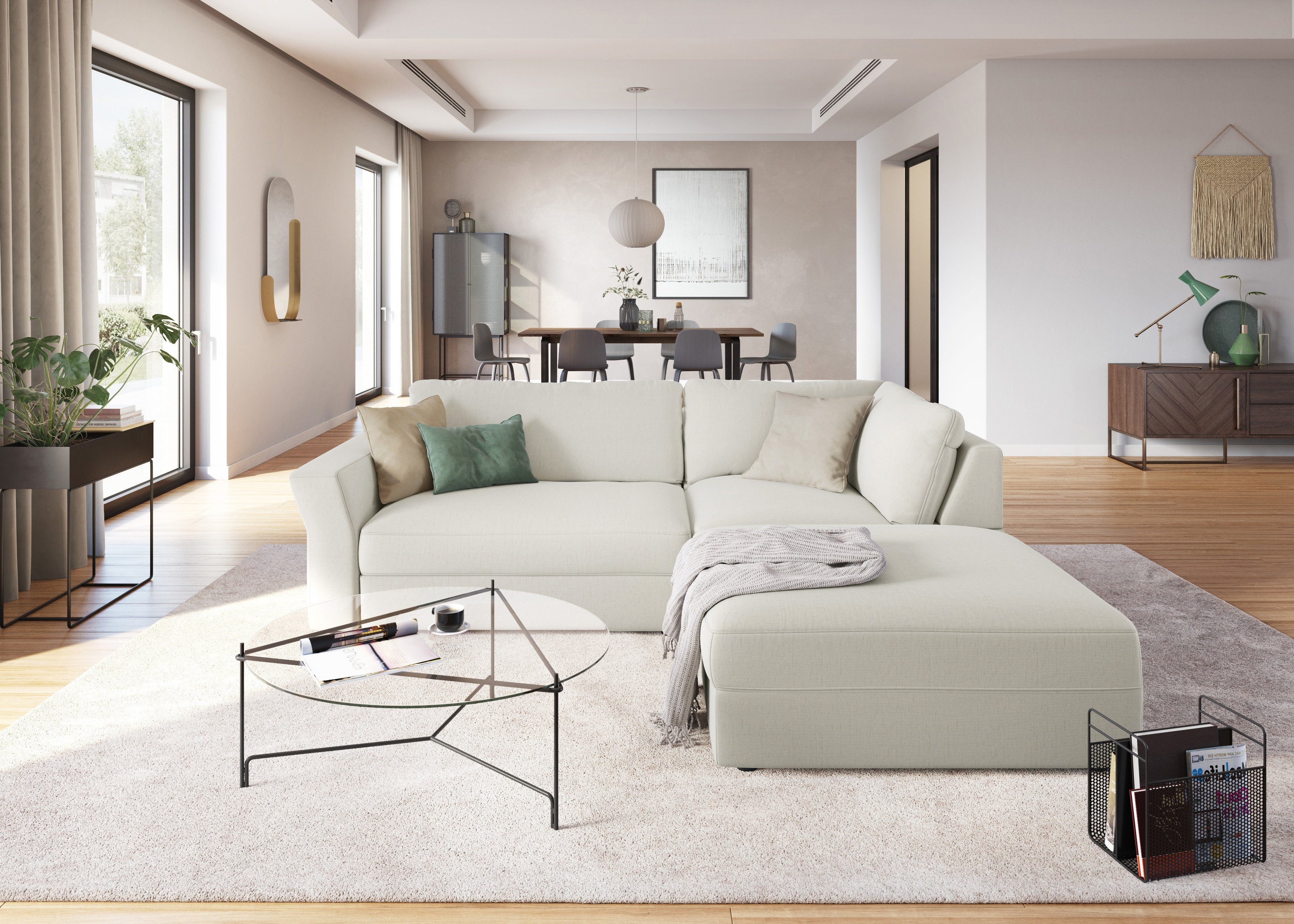 sit&more Ecksofa Cadabra L-Form, Breite 243 cm, inklusive Sitztiefenverstellung