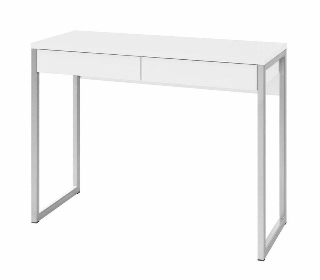 Schreibtisch Fula Schreibtisch 2 Schubladen weiss hochglanz.