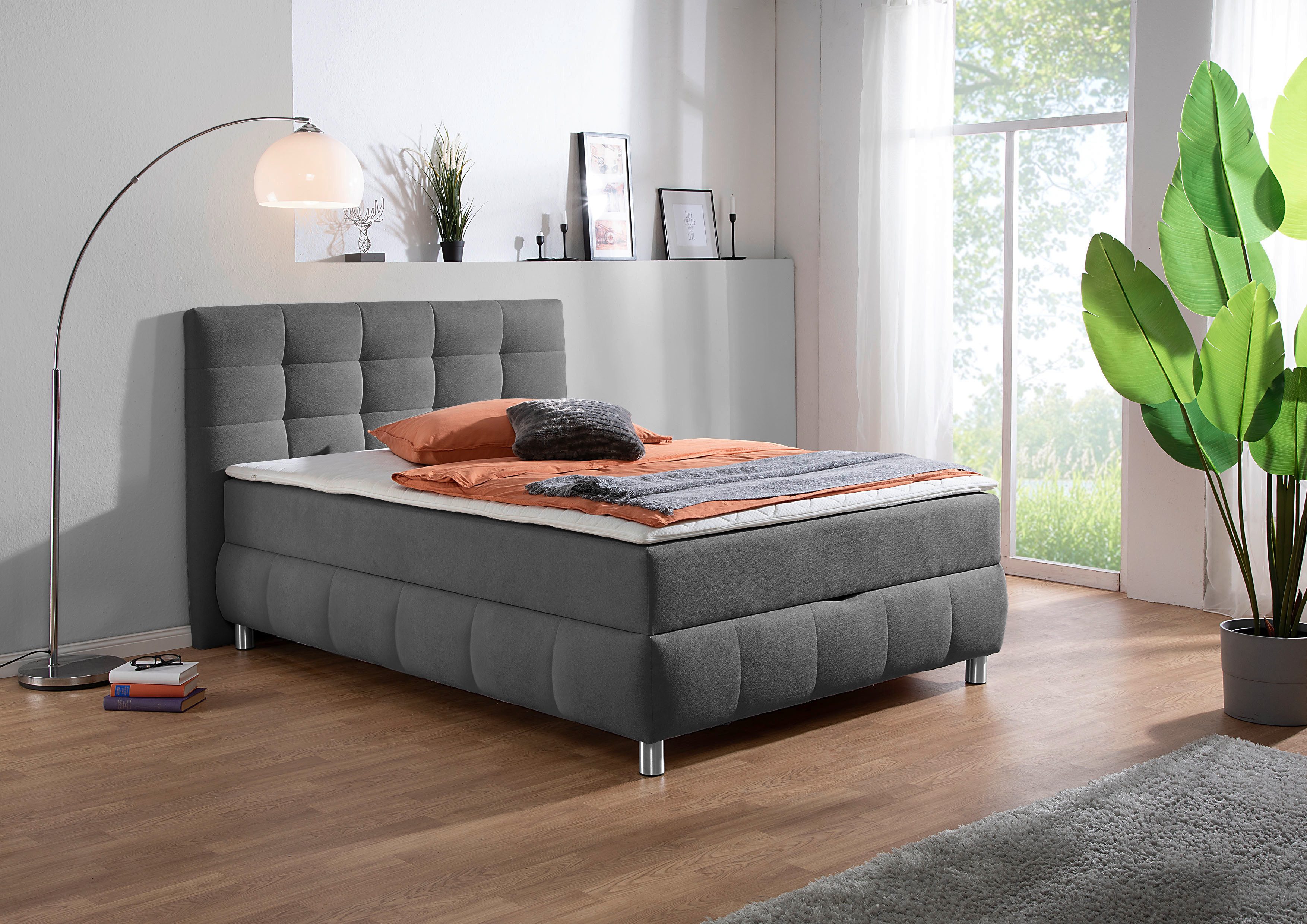 Home affaire Boxbett Marvao inkl. Bettkasten und Topper, Boxbett mit Bettkasten, inkl. Topper