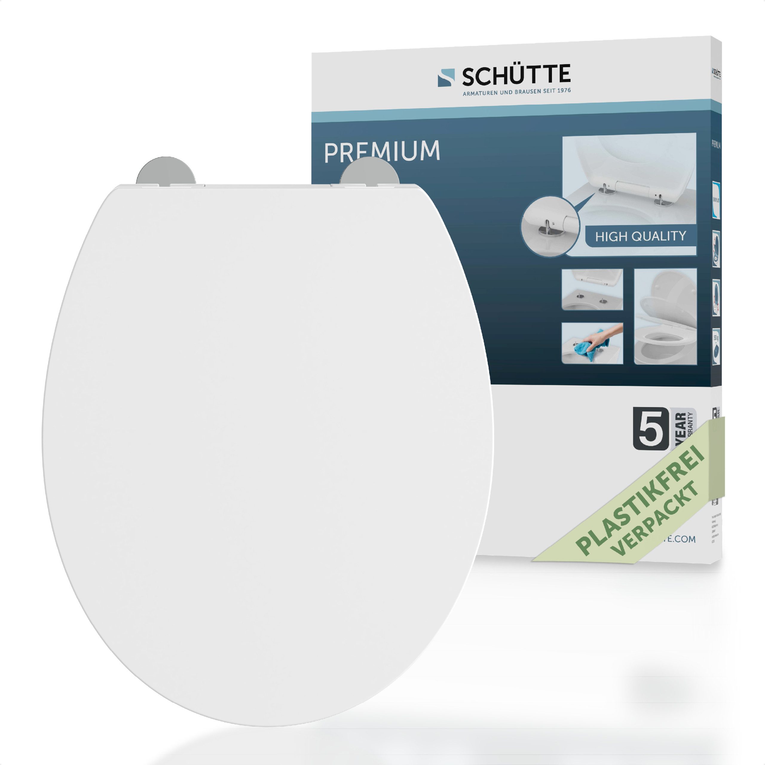 Schütte WC-Sitz WHITE, aus Kunststoff, mit Absenkautomatik und Schnellversc günstig online kaufen
