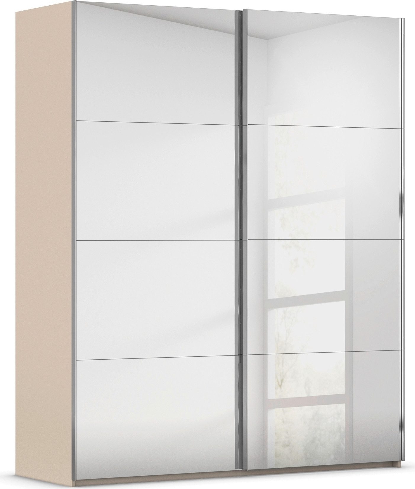 rauch Schwebetürenschrank Kleiderschrank Schrank Garderobe Schlafzimmerschrank SCALE-FYRA edle viergeteilte Türen, Spiegelfront und viele Farben MADE IN GERMANY