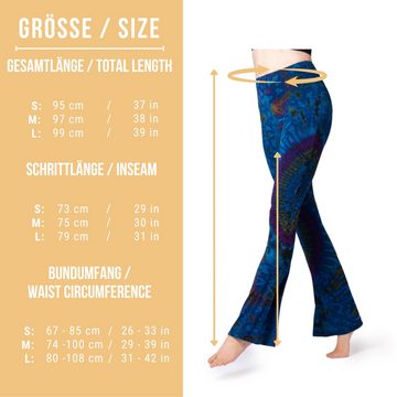 PANASIAM Leggings Unikat Batik Leggings stretch mit ausgestelltem Bein handgefertigt bequeme Bootcut Hose mit Schlag aus natürlicher Viskose für Yoga Sport