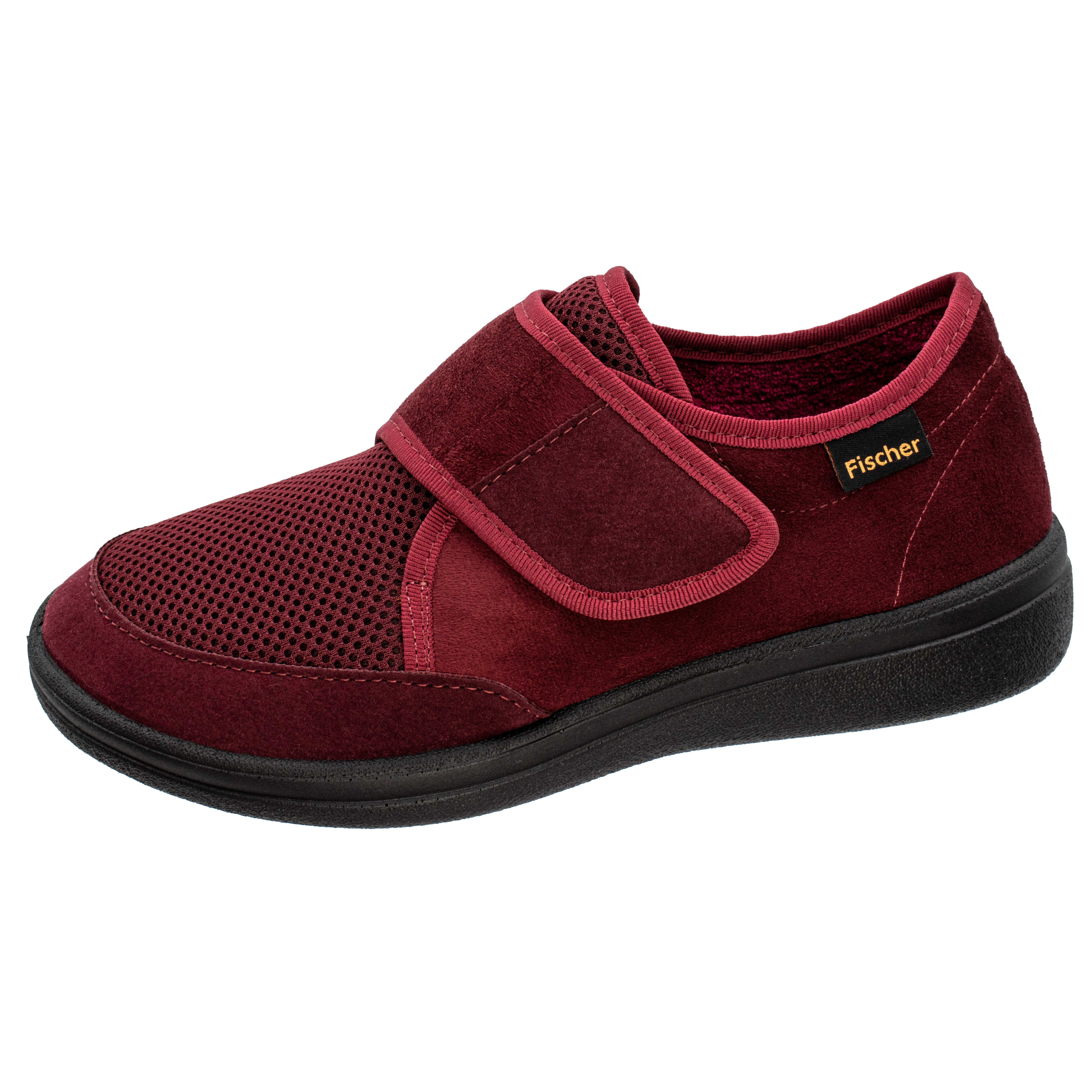 Fischer-Markenschuh Bad Wiessee Hausschuh aus Mesh/Velour, Frotteefutter, Einlegesohle herausnehmbar, Weite L