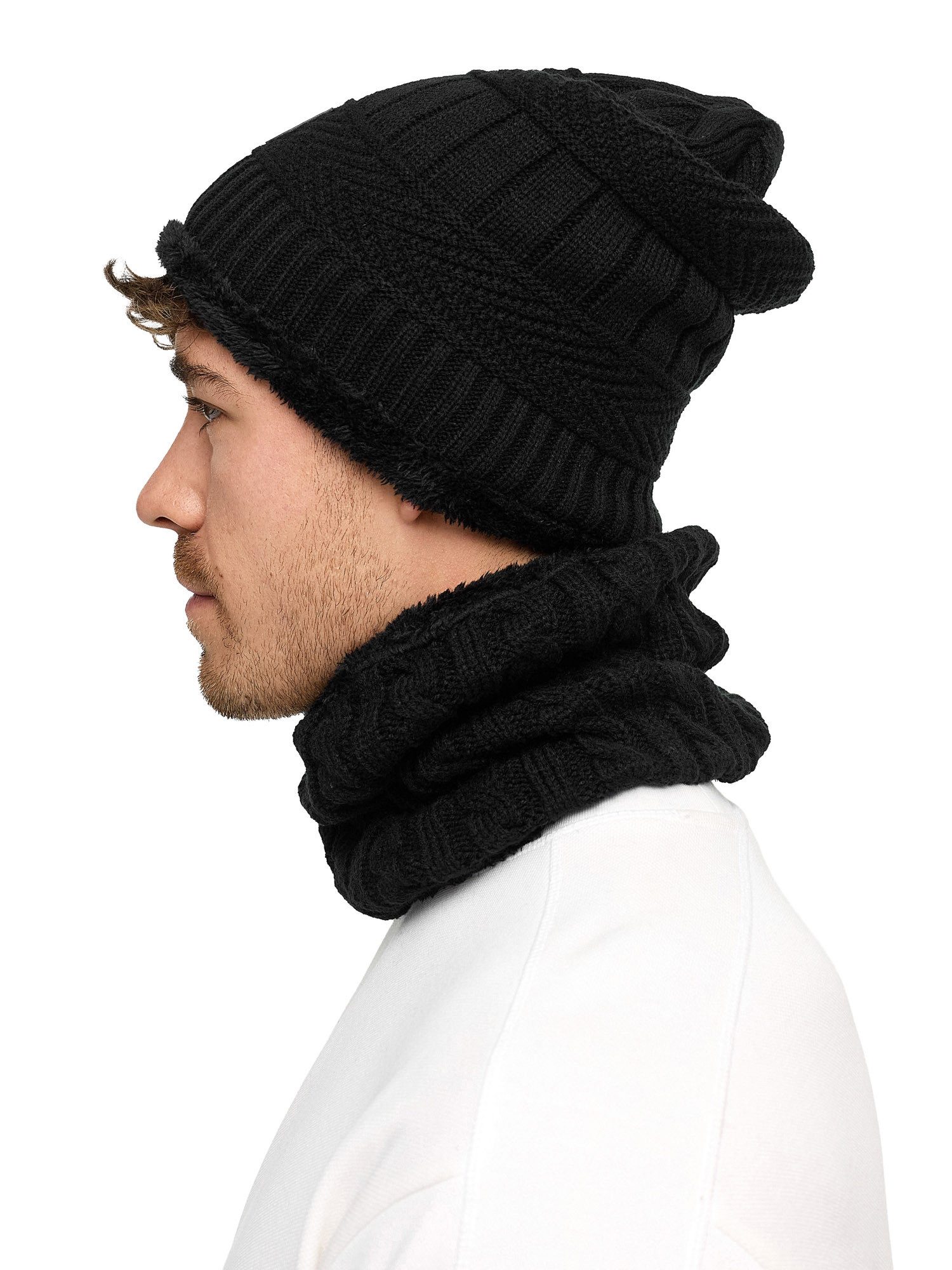 Indicode Strickmütze Herren Siracusa Strickmütze Herrenmütze Set (2-St) Set aus Mütze & Schal