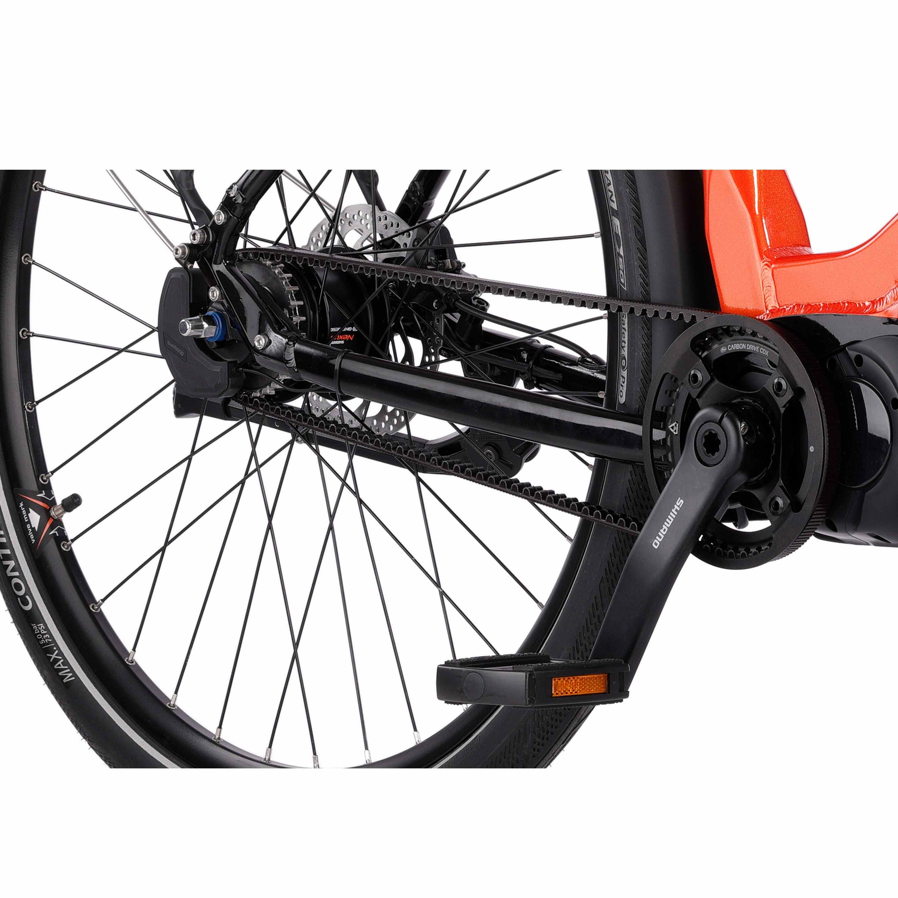 Airtracks E-Bike Cityrad 28" Damen E-Bike City Bike Fahrrad e-TOURING 11.9 SHIMANO STEPS E-6100, 5 Gang SHIMANO NEXUS INTER 5 Schaltwerk, Nabenschaltung, Mittelmotor, 630 Wh, (GATES CARBON BELT), Trekking Bike Tiefeinsteiger Low Step - 45cm 50cm 55cm