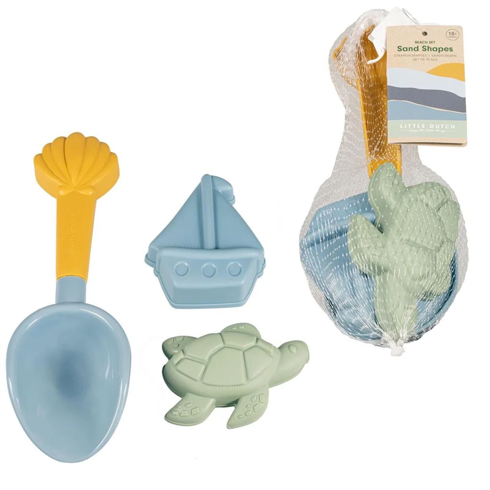 LITTLE DUTCH Sandform-Set Little Dutch Sailors Bay Sandspielzeug Set 3-teilig ab 18 Monaten, (3-tlg)