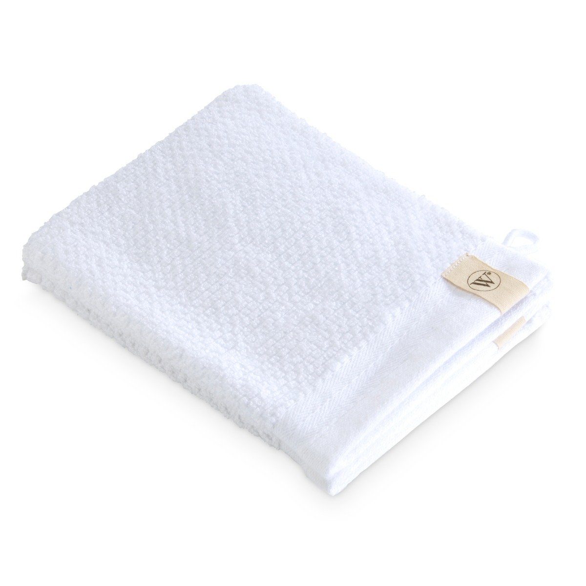 Walra Handtuch Waschhandschuh Soft Cotton Popcorn Weiß - 2x 16x21 cm, Baumwolle (1-St)