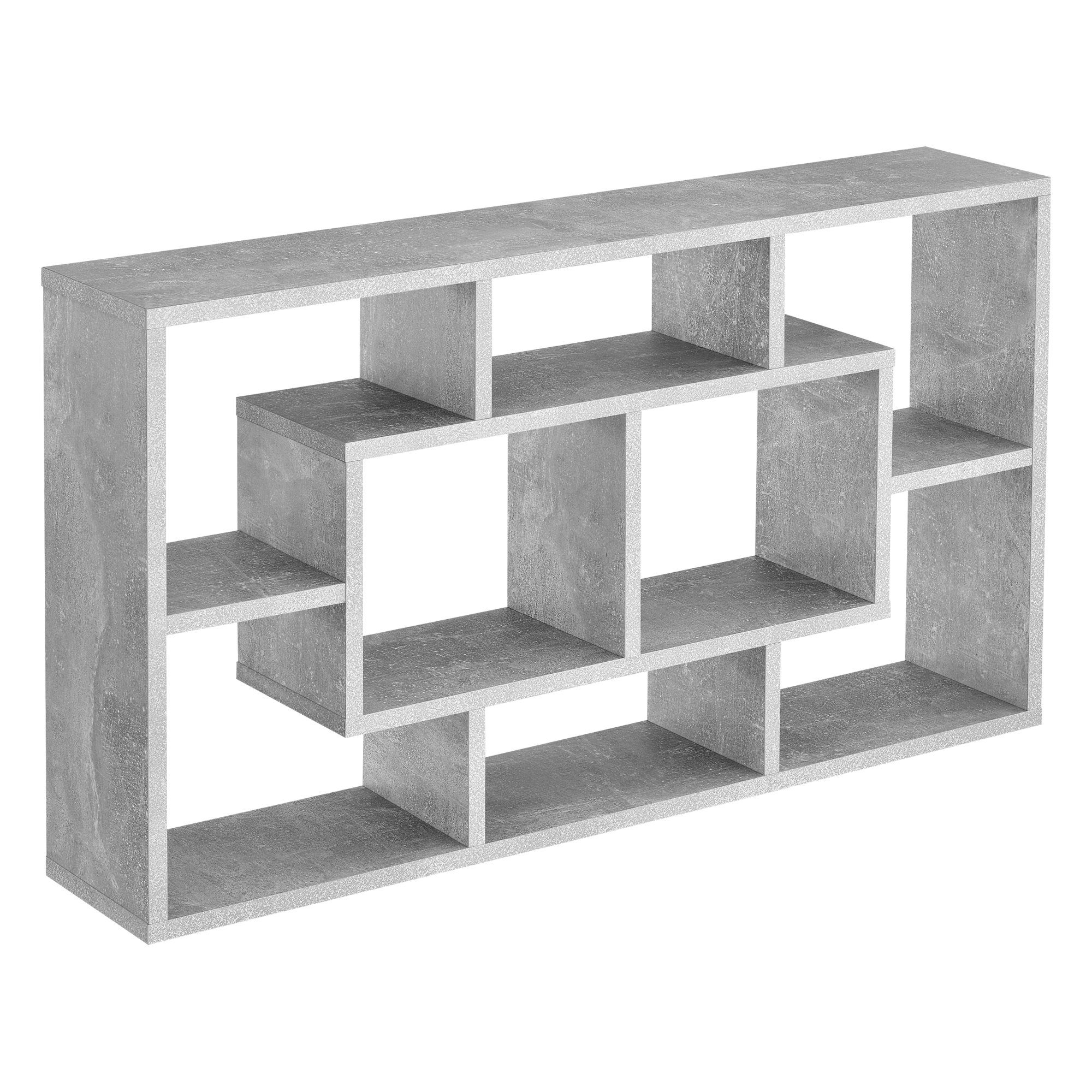 en.casa Wandregal, Saputit Bücherregal 85x16x48cm mit 8 Ablagefächern Betonoptik