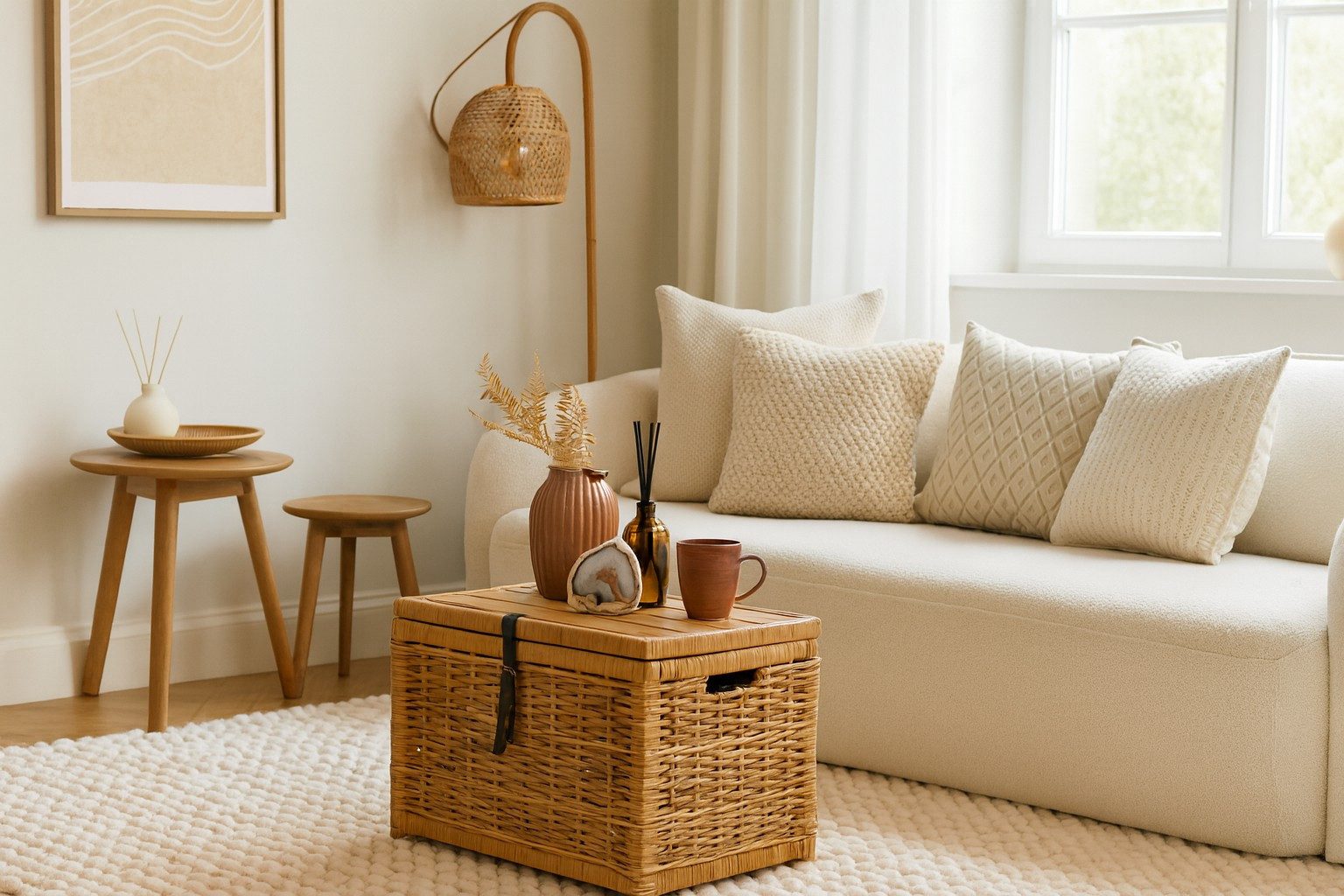 moebel-direkt-online Couchtisch Ashton, Aus Rattangeflecht, aufwendig handgeflochten