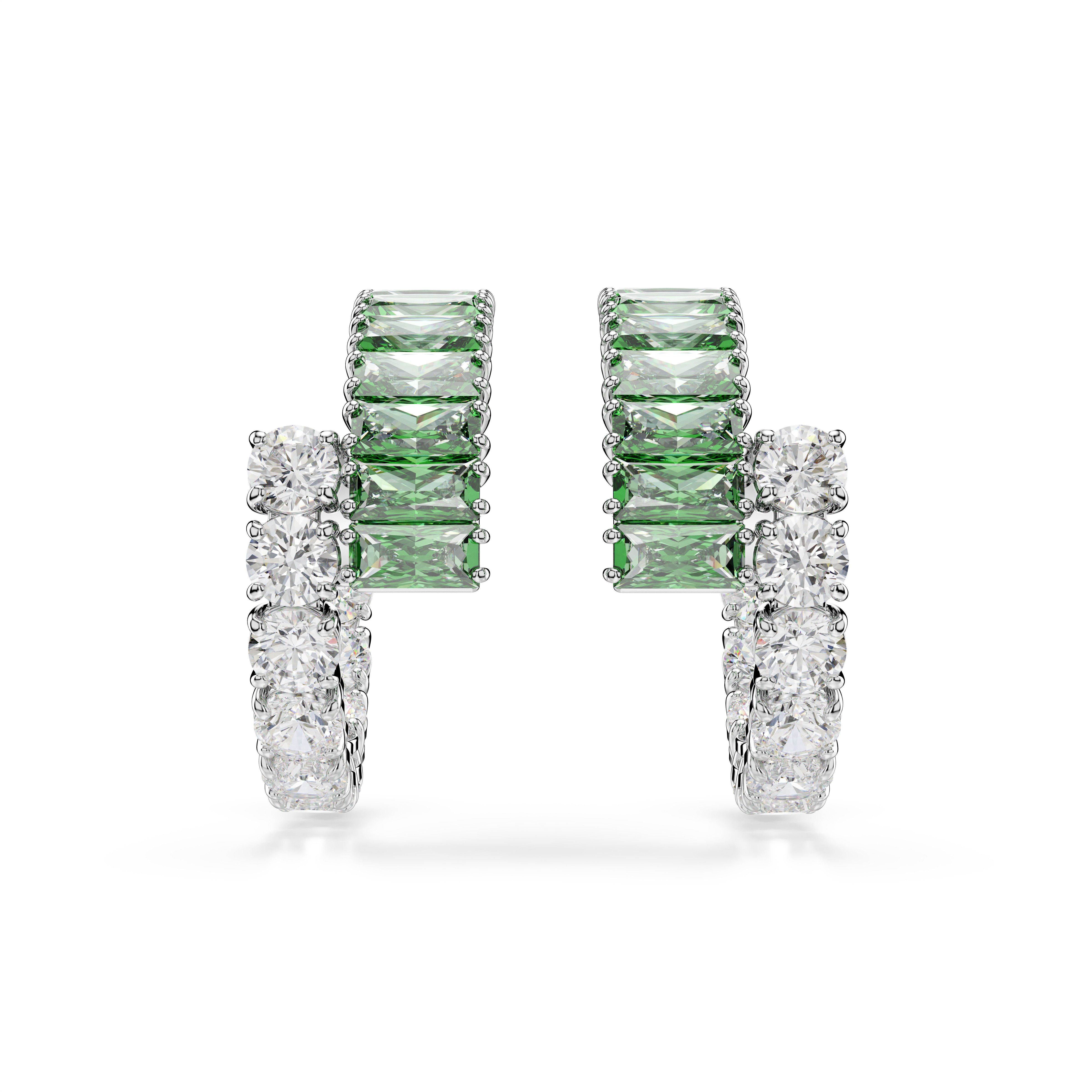 Swarovski Paar Creolen Schmuck Geschenk Matrix Ohrringe, mit Swarovski® Kristall, Swarovski® Zirkonia (synth)