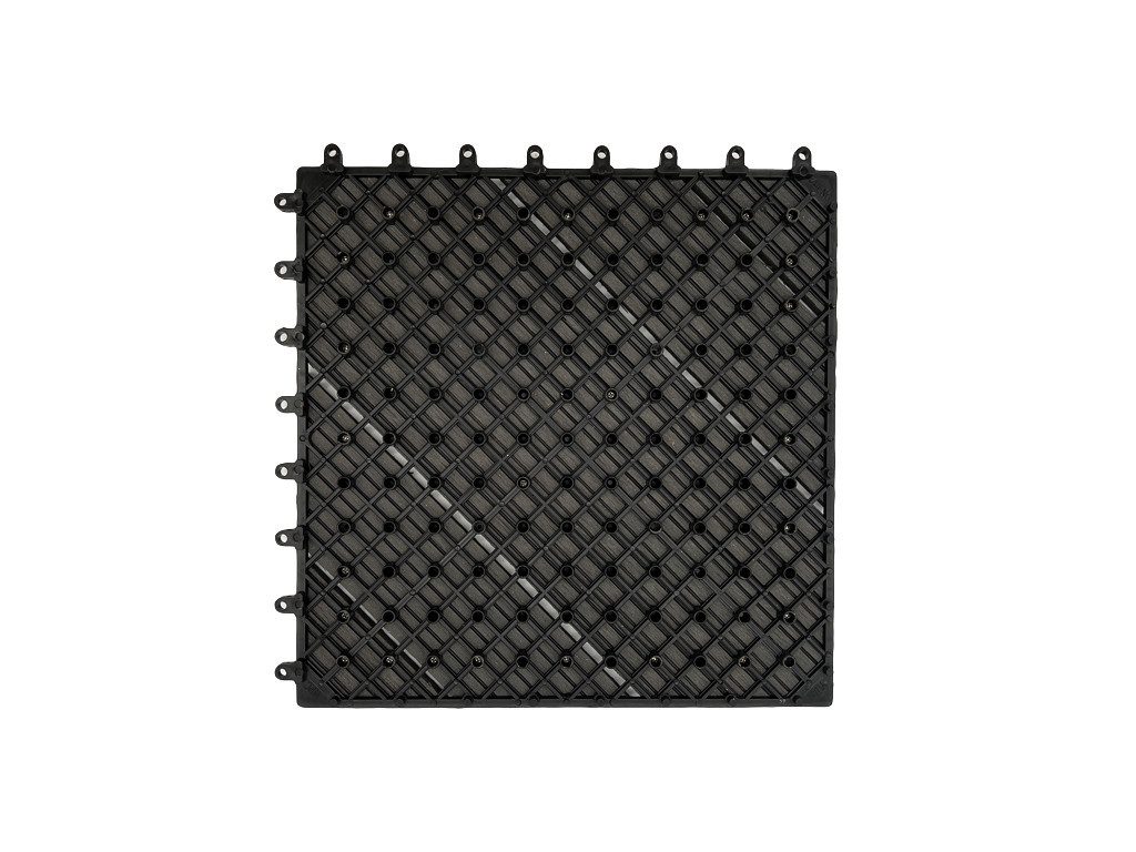 Outgarden Terrassenplatte WPC-Fliese Diagonal Dunkelgrau, WPC 30x30, Dunkelgrau