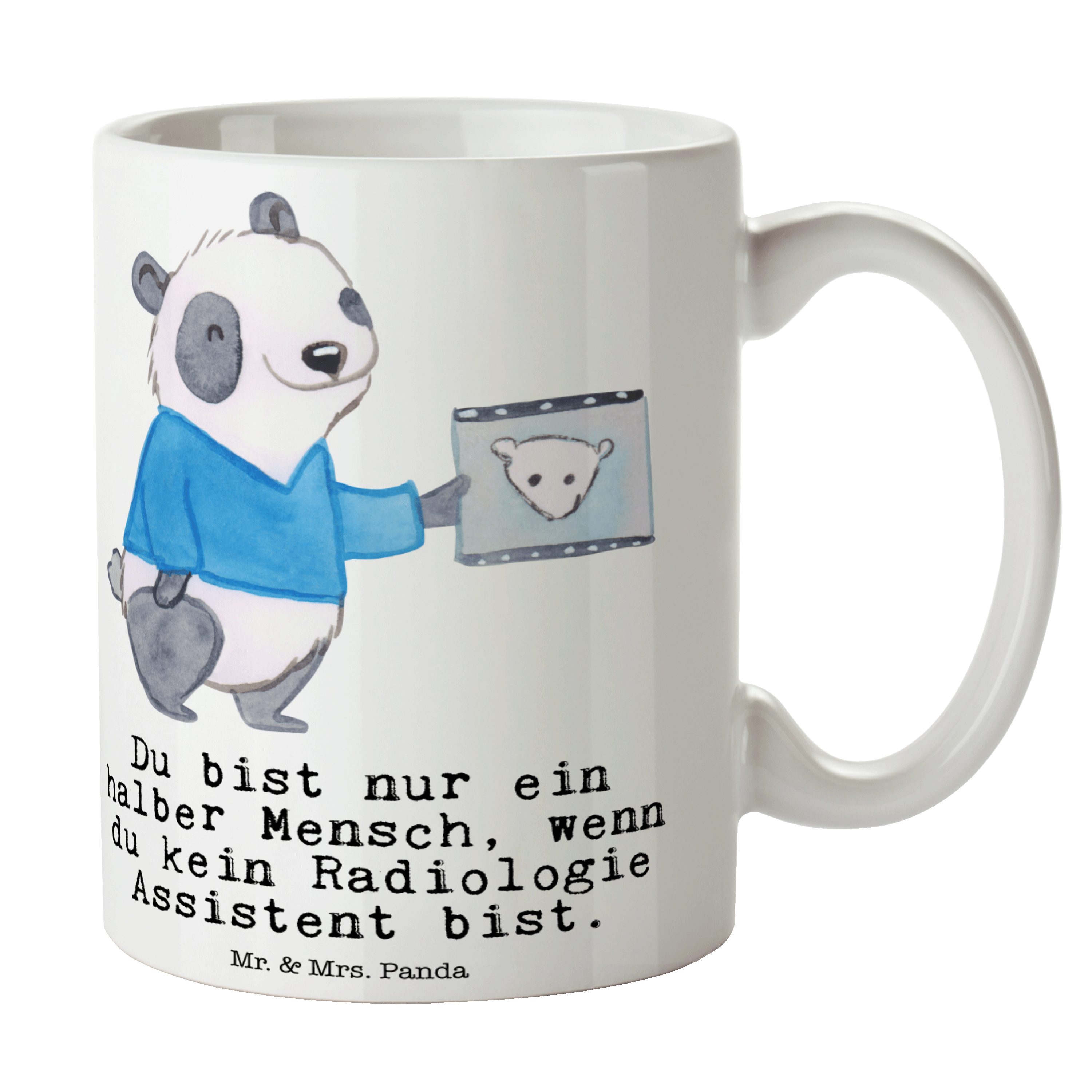 & Radiologie Assistent mit Geschenk, Keramik Teetasse, Mr. Tasse Herz - Panda Mitarbeite, Weiß - Mrs.
