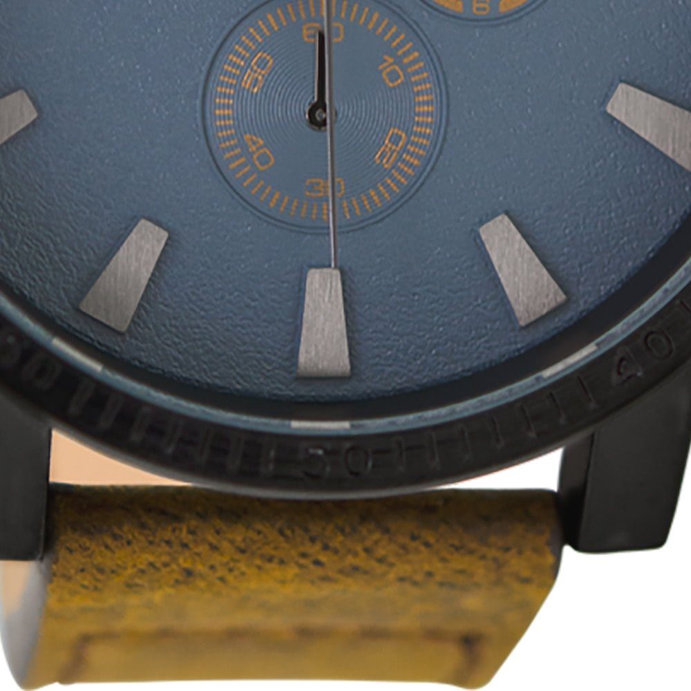 50mm) Armbanduhr groß Herren OOZOO Analog, (ca. Quarzuhr rund, Oozoo extra braun Casual-Style Lederarmband, Herrenuhr