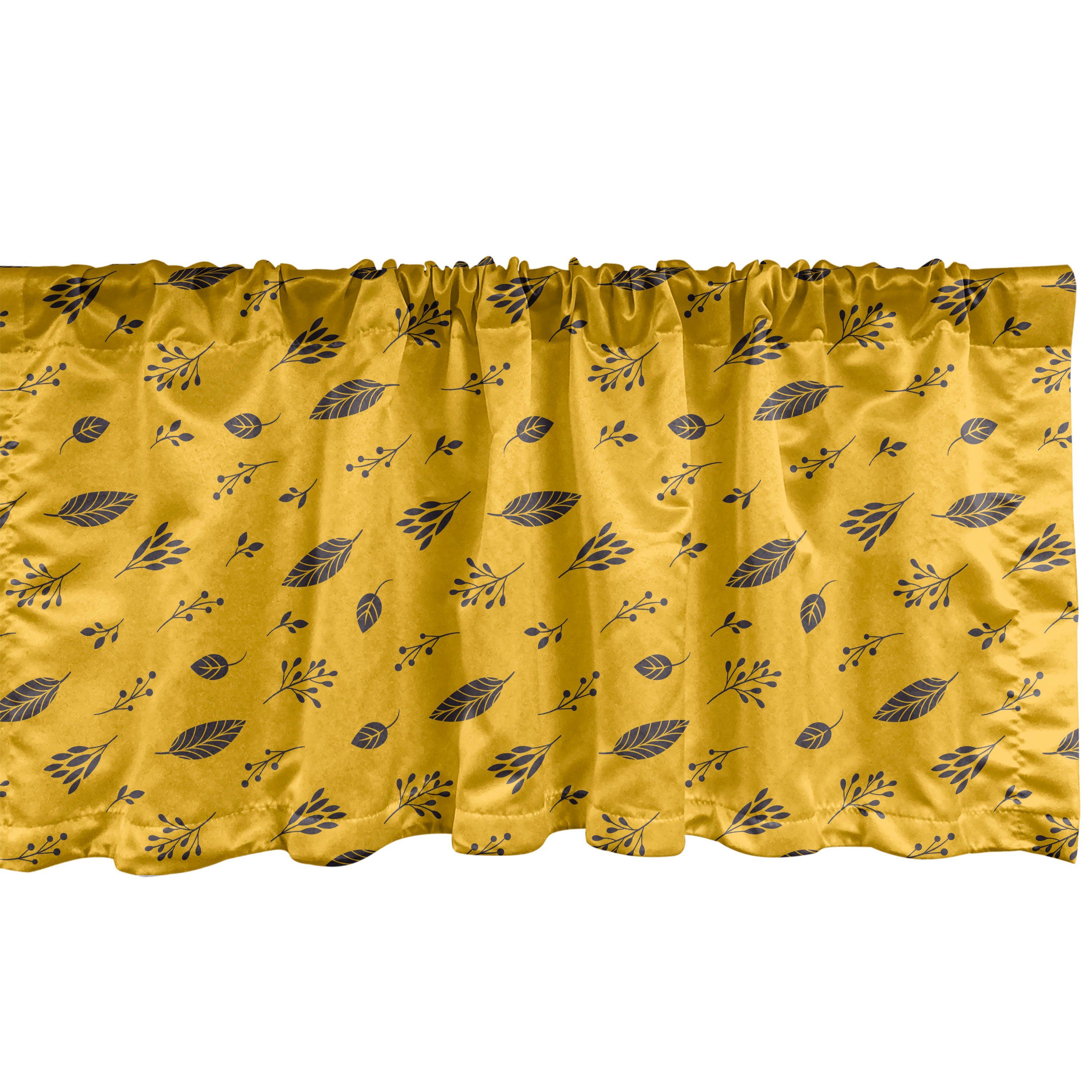 Scheibengardine Vorhang Volant für Küche Schlafzimmer Dekor mit Stangentasche, Abakuhaus, Microfaser, Botanisch Zerstreute Herbstlaub