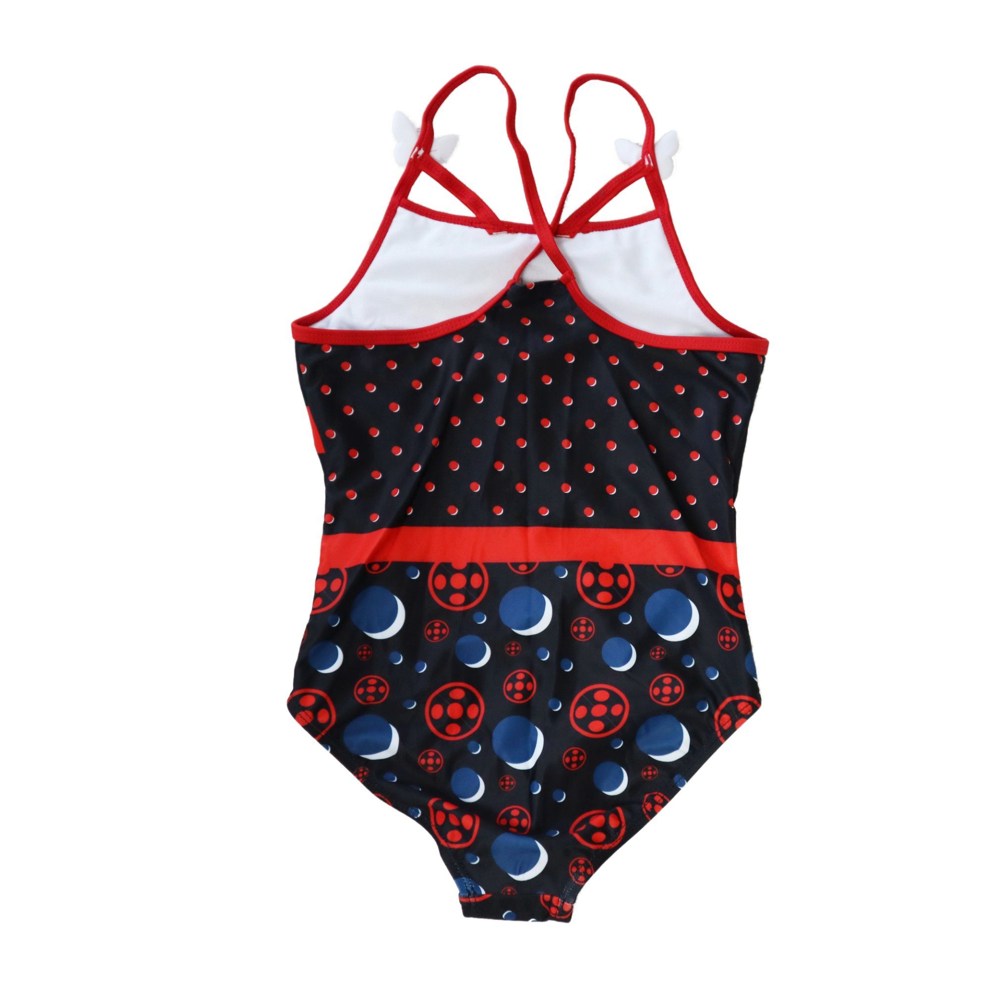Gr. - Miraculous Rouge, Bee Ladybug, Schwimmanzug bis 128, oder Rena Rot Bademode Badeanzug Mädchen Ladybug 104 Queen Schwarz Kinder