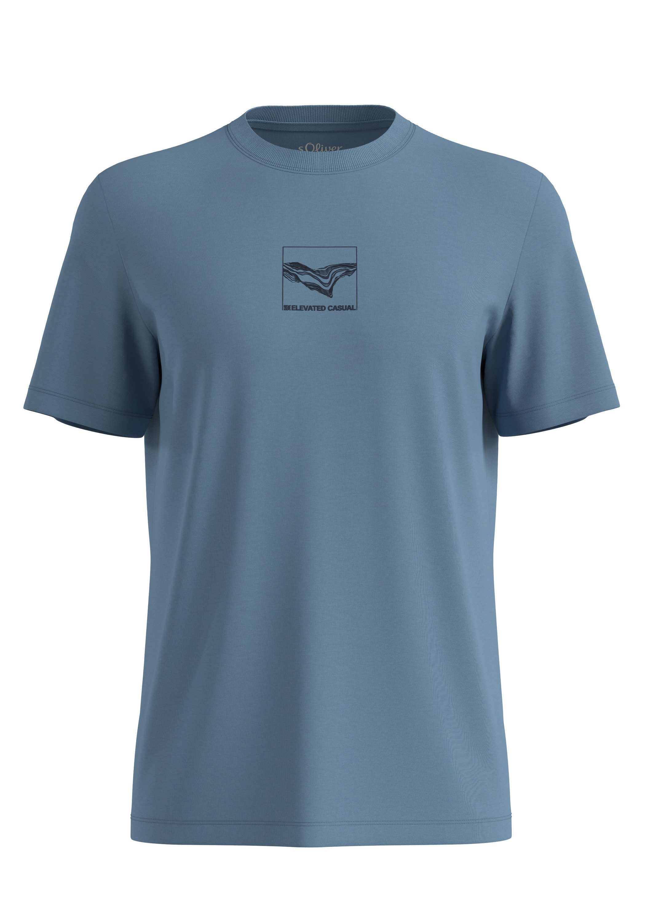 s.Oliver Kurzarmshirt T-Shirt Baumwoll-T-Shirt mit Crew Neck und Front-Prin günstig online kaufen