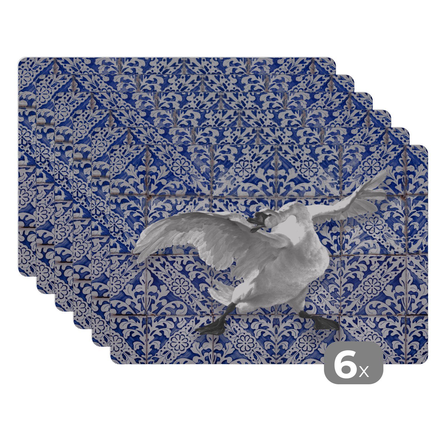 Platzset Schwan - Kunst - Delfter Blau - Malerei - Alte Meister