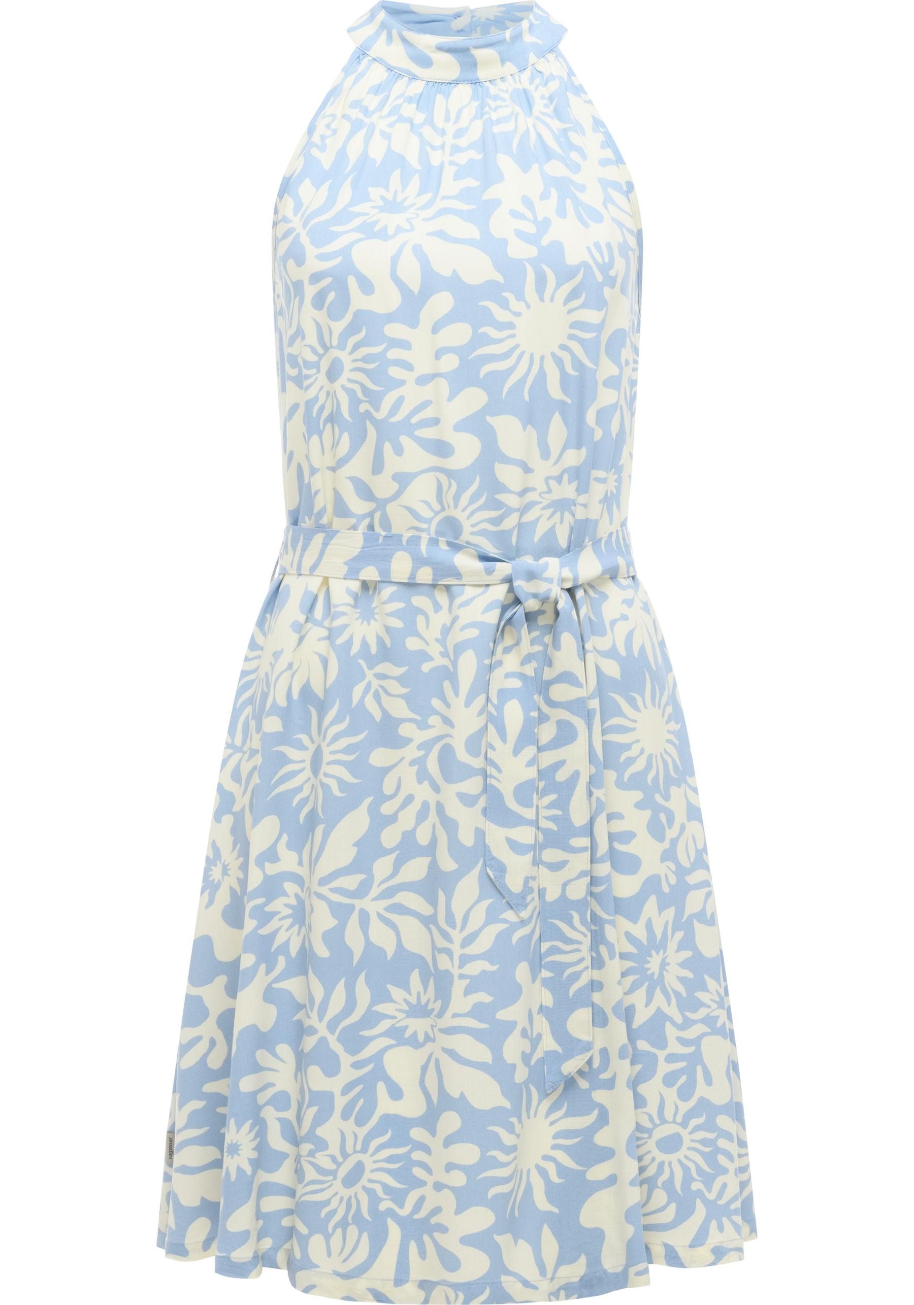 Ragwear A-Linien-Kleid Angylee Print YOUMODO Leichtes Sommerkleid mit Bindegürtel