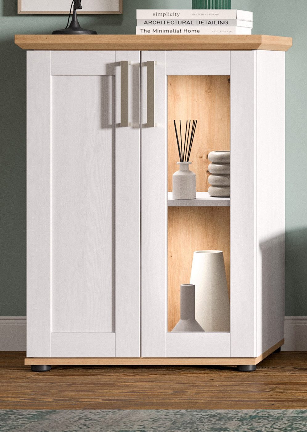 Inn.Furn Standvitrine Mirano (Kommode in weiß günstig online kaufen