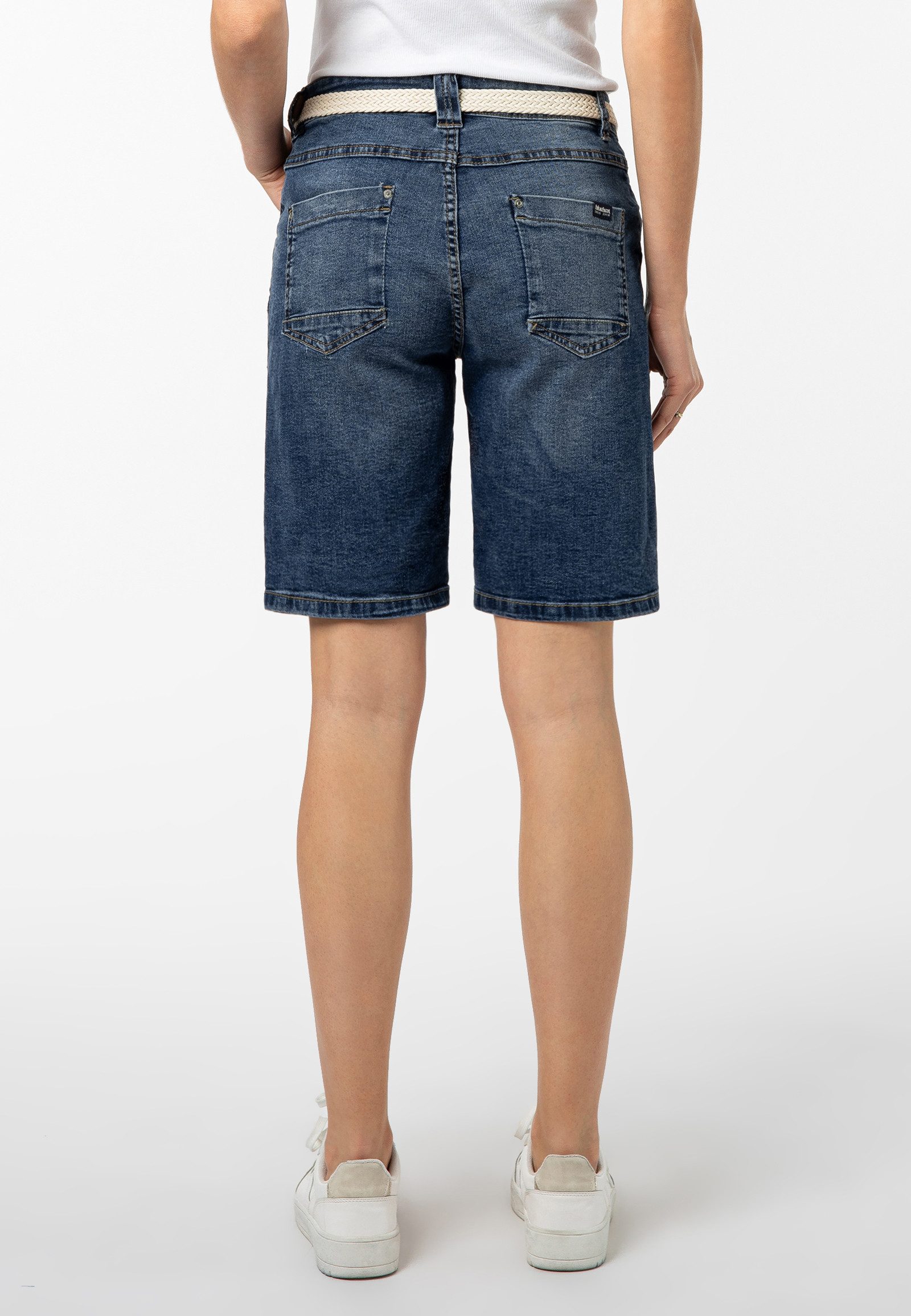 SUBLEVEL Jeansbermudas Damen Jeans Shorts kurze Hose mit Gürtel 5 Pocket, S günstig online kaufen