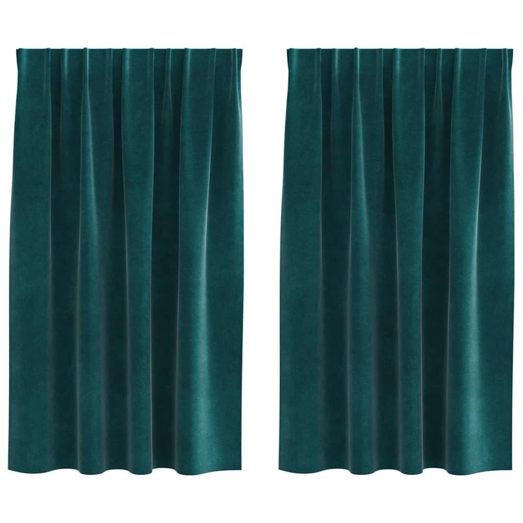 vidaXL Vorhang Vorhänge 2 stk. Dunkelgrün 140 x 140 cm Samt (2 St), Samt