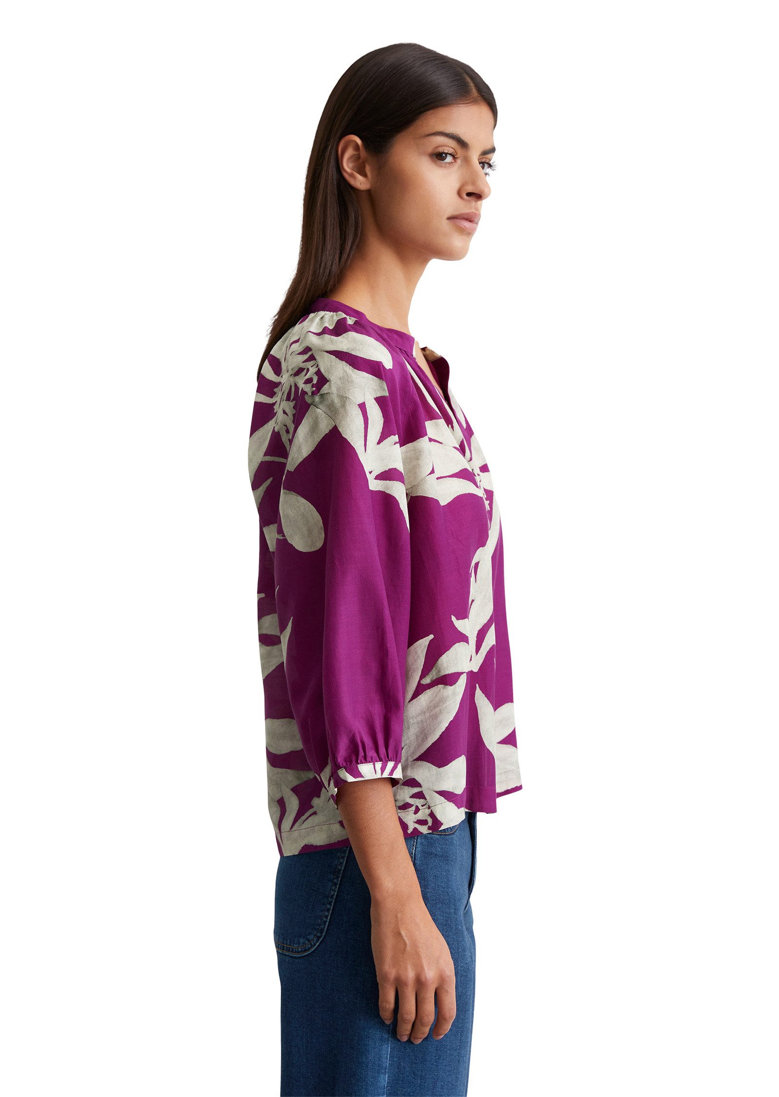 Marc O'Polo Kurzarmbluse aus Organic-Cotton-Viskose-Mix