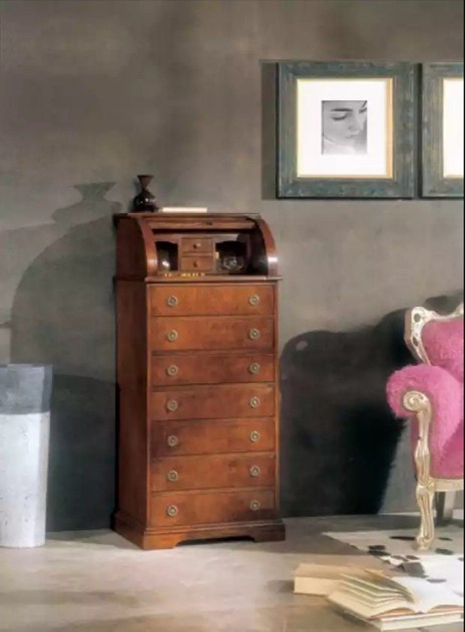 JVmoebel Hochkommode Italienische Möbel Design Kommode Schrank Braun Luxus Klassisch (1 St., 1x nur Kommode), Made in Europa