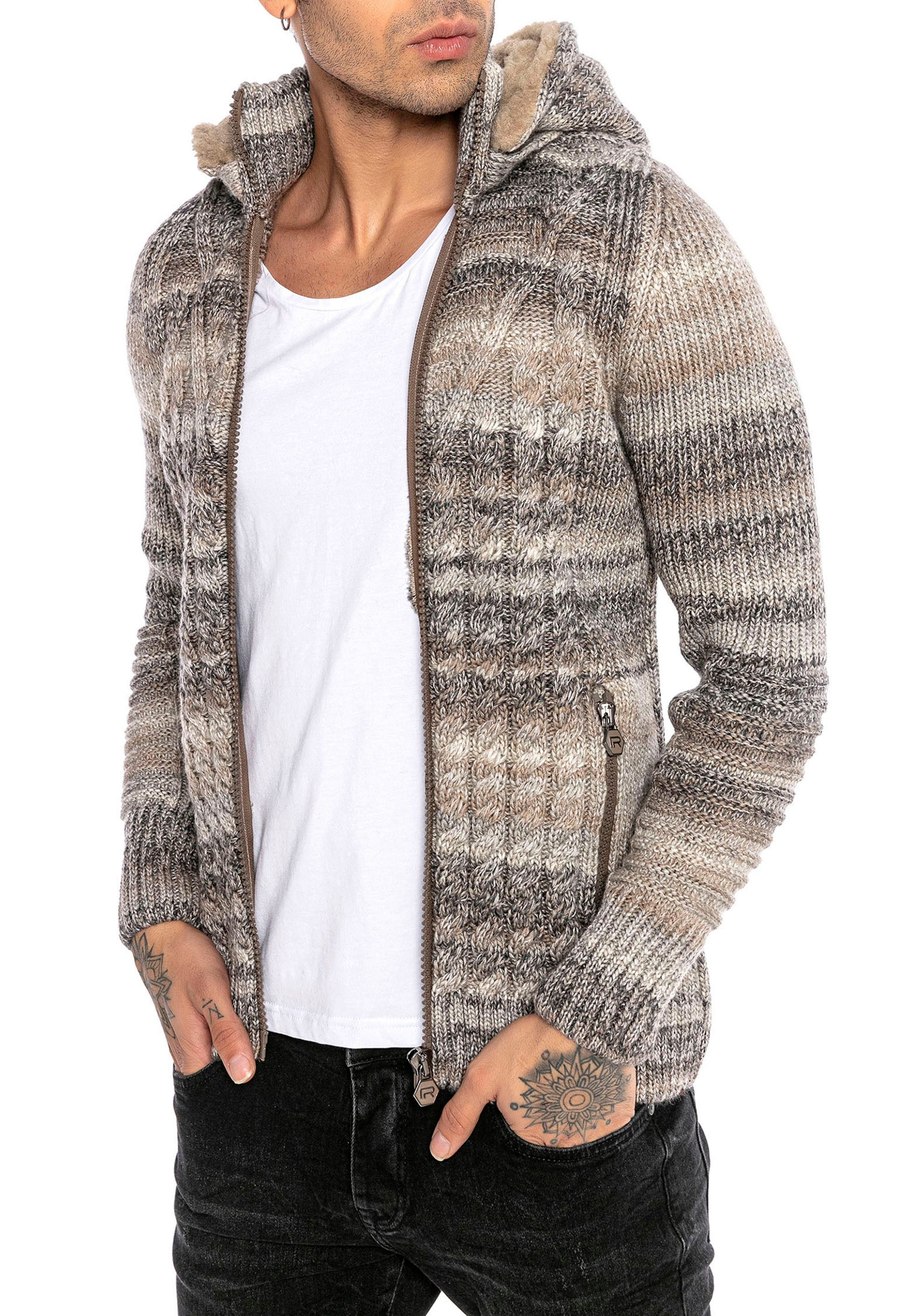 RedBridge Strickjacke mit Kapuze und Taschen günstig online kaufen