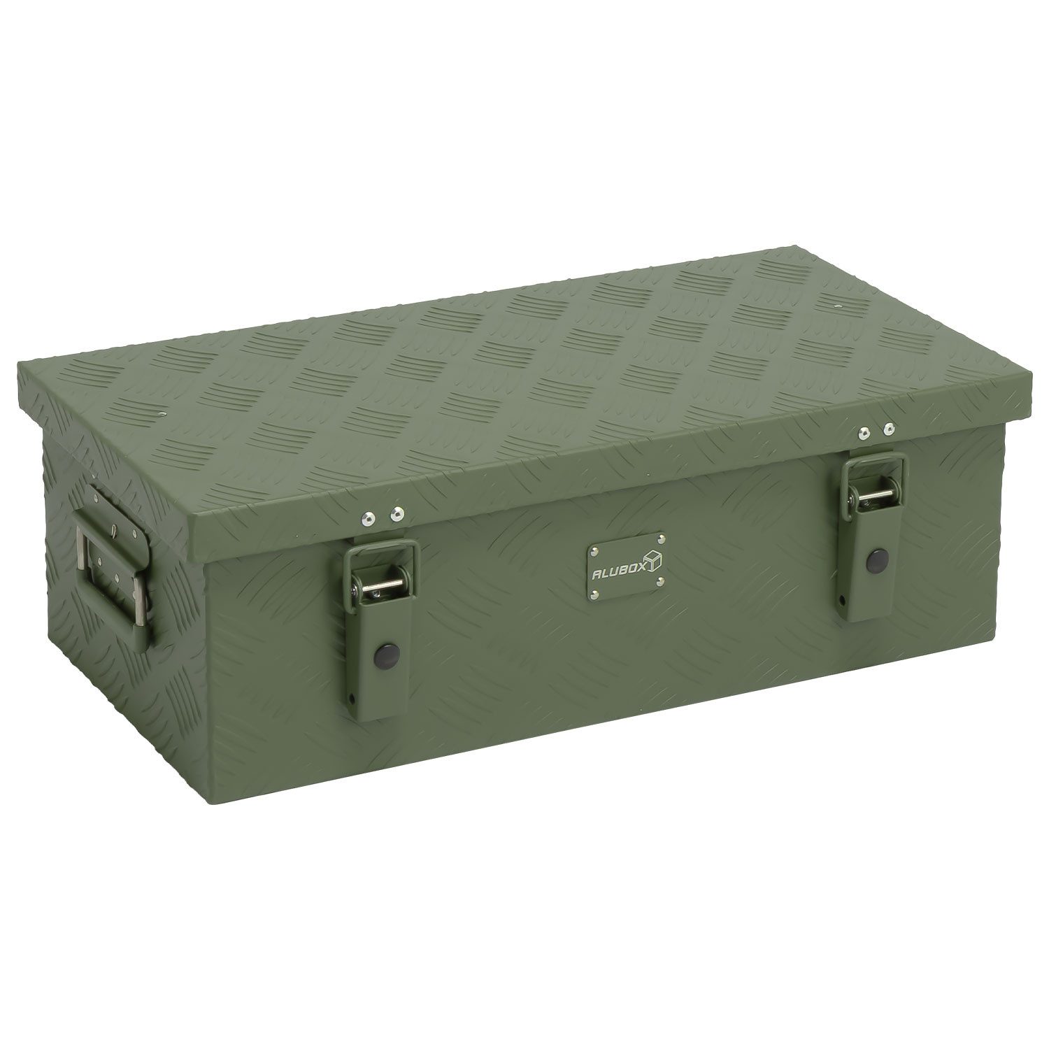 ALUBOX Aufbewahrungsbox Alukiste Transportbox Riffelblech olivgrün matt (36 günstig online kaufen