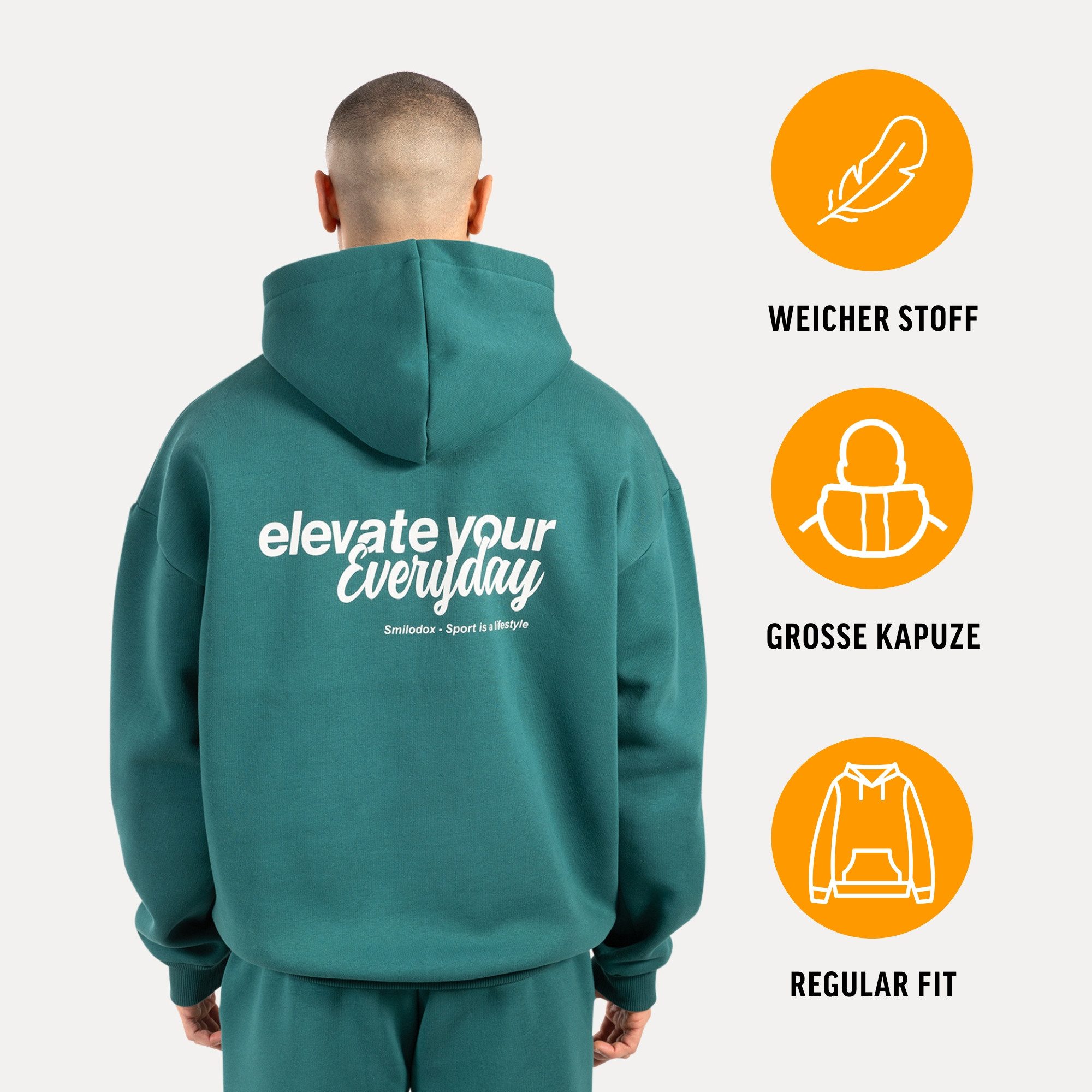Smilodox Hoodie Tamio, Regular Fit Kapuzenpullover mit Prints auf Brust & R günstig online kaufen