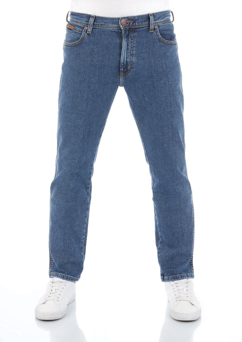Wrangler Herren Jeans Texas Slim Fit Stretch - Blau - Stonewash günstig online kaufen