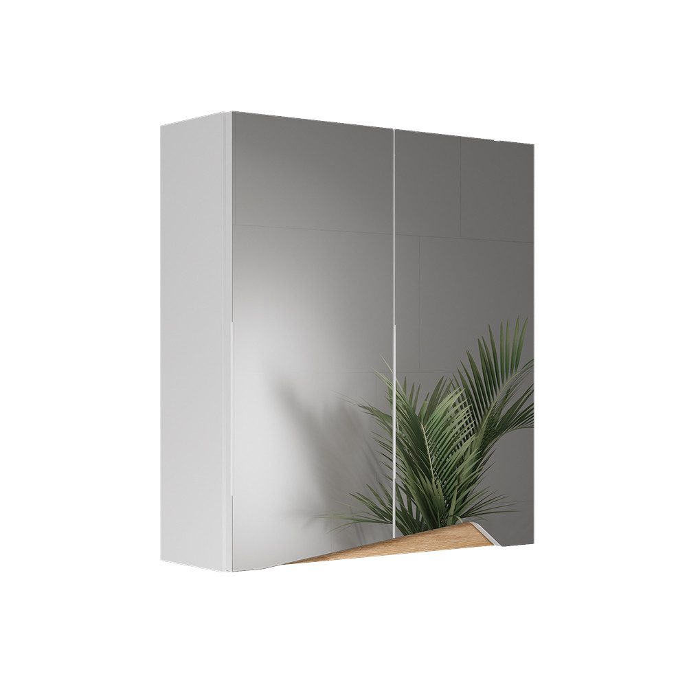 Vicco Badezimmerspiegelschrank Marelle, Weiß/Artisan, 60 x 67 cm mit höhenv günstig online kaufen