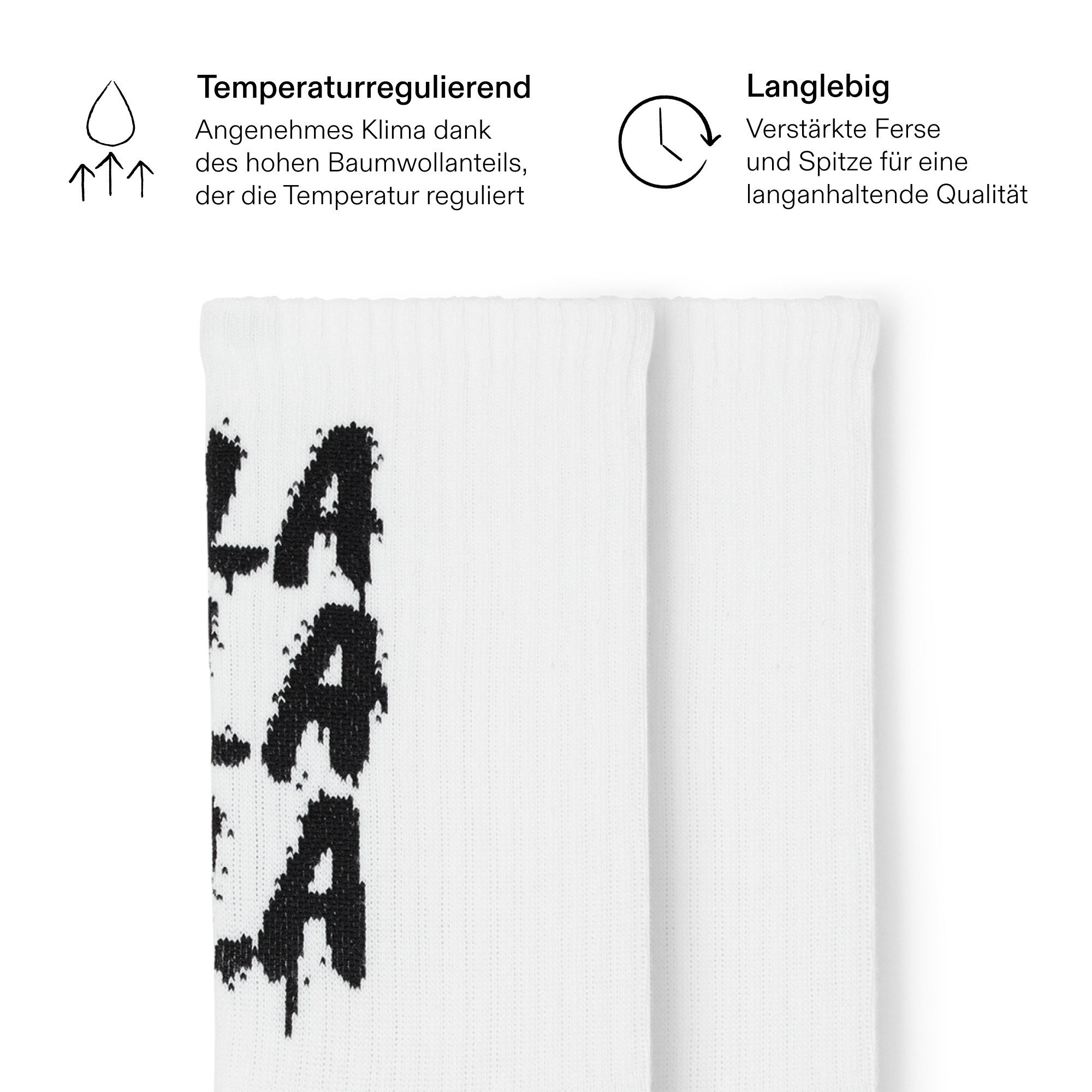 von Jungfeld Tennissocken Kinder BlaBlaBla Tennis Socken Baumwoll-Mischung (2-Paar, 2er-Pack) Stylische Mini-Me Tennis-Socken für Kinder aus Bio-Baumwolle