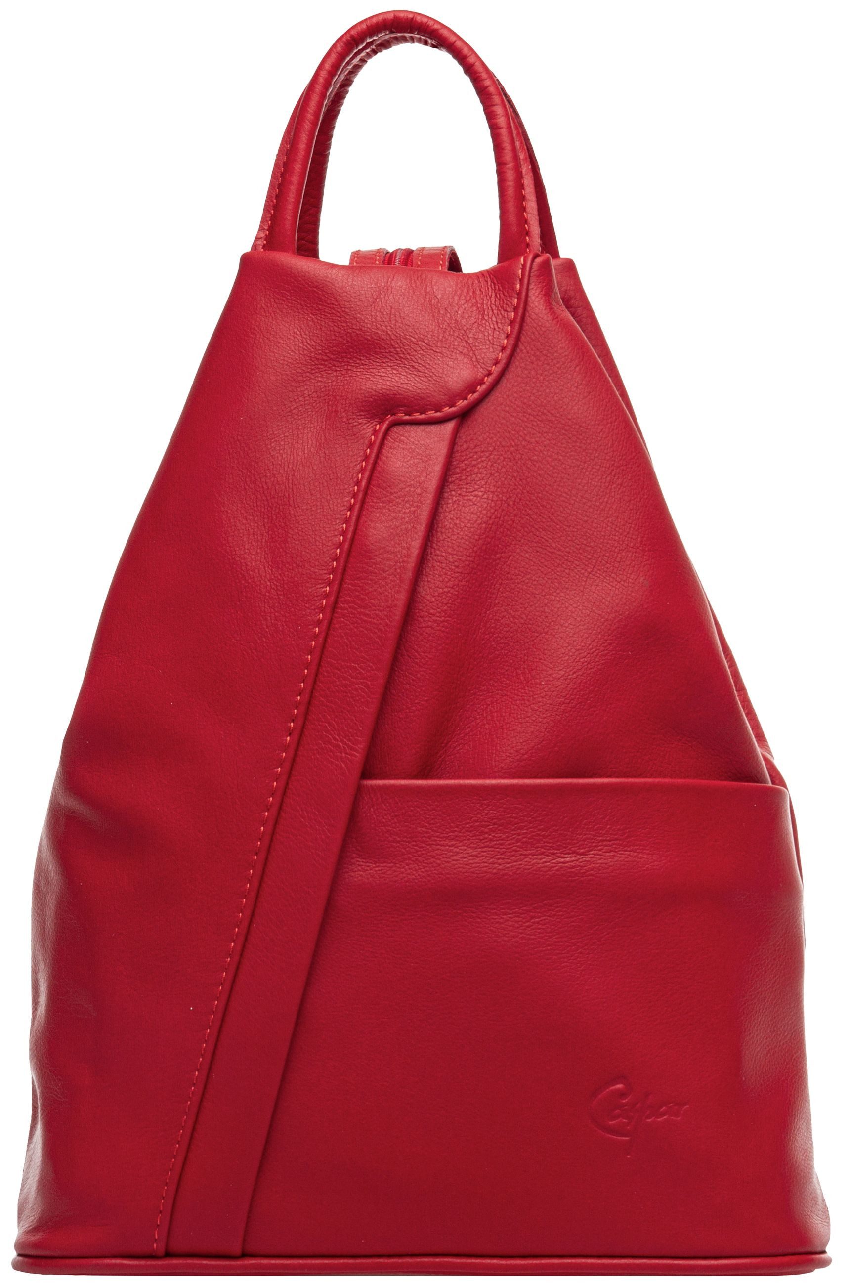 Caspar Cityrucksack 2in1 sportliche Leder Schultertasche - SIGNATURE LINE - günstig online kaufen