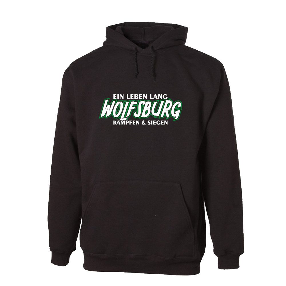 G-graphics Hoodie Ein Leben lang – WOLFSBURG – kämpfen & siegen Unisex Pullover mit einem Motiv für den echten Fan