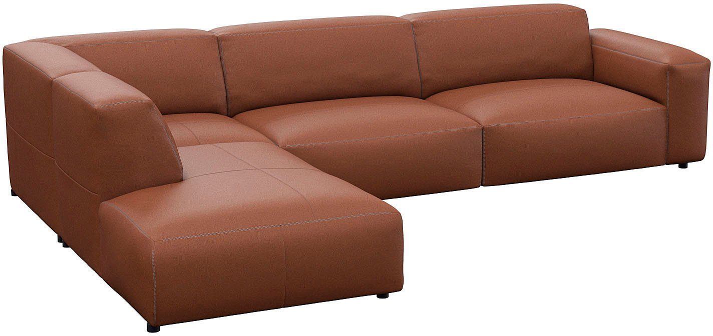 FLEXLUX Ecksofa Lucera, super bequem durch hochwertigen Sitzaufbau mit Kaltschaum, modern & anschmiegsam, L-Form, Designsofa