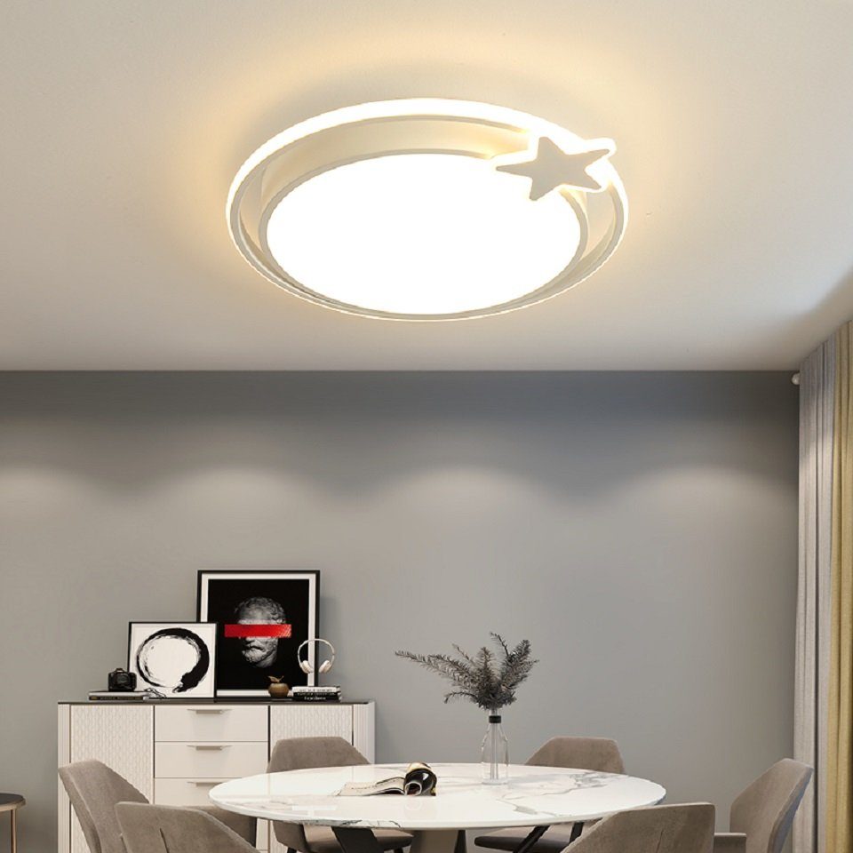 Daskoo Deckenleuchten 36W Stern LED Deckenlampe mit Fernbedienung Dimmbar Schlafzimmer, LED fest integriert, Warmweiß/Neutralweiß/Kaltweiß, LED Deckenleuchte stufenlos dimmbar