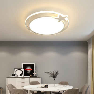 Daskoo Deckenleuchten 36W Stern LED Deckenlampe mit Fernbedienung Dimmbar Schlafzimmer, LED fest integriert, Warmweiß/Neutralweiß/Kaltweiß, LED Deckenleuchte stufenlos dimmbar