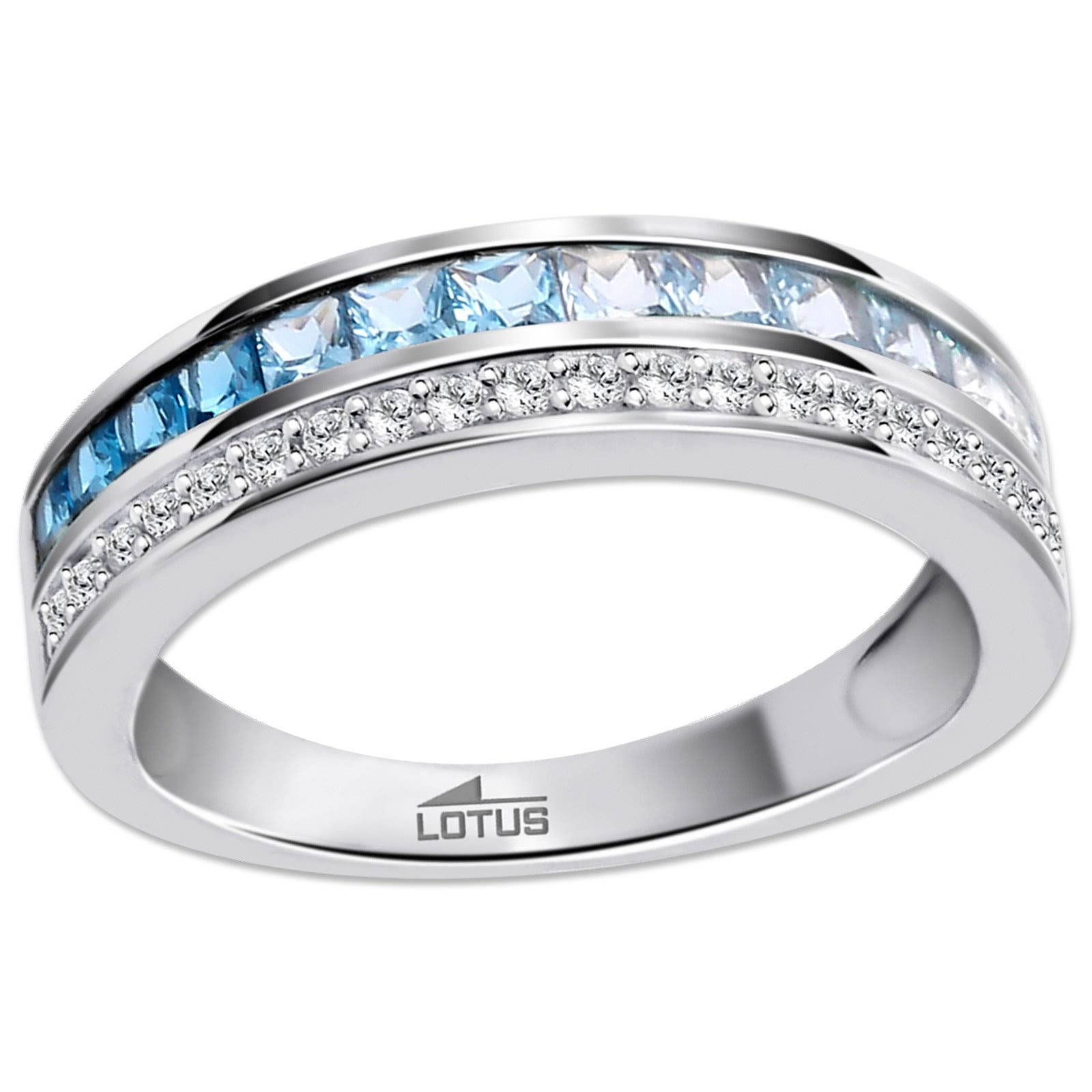 LOTUS SILVER Silberring LOTUS Silver Ring Zirkoniastein 925 (Fingerring), Ring Zirkoniastein 925 Sterling Silber, Farbe: silber, blau