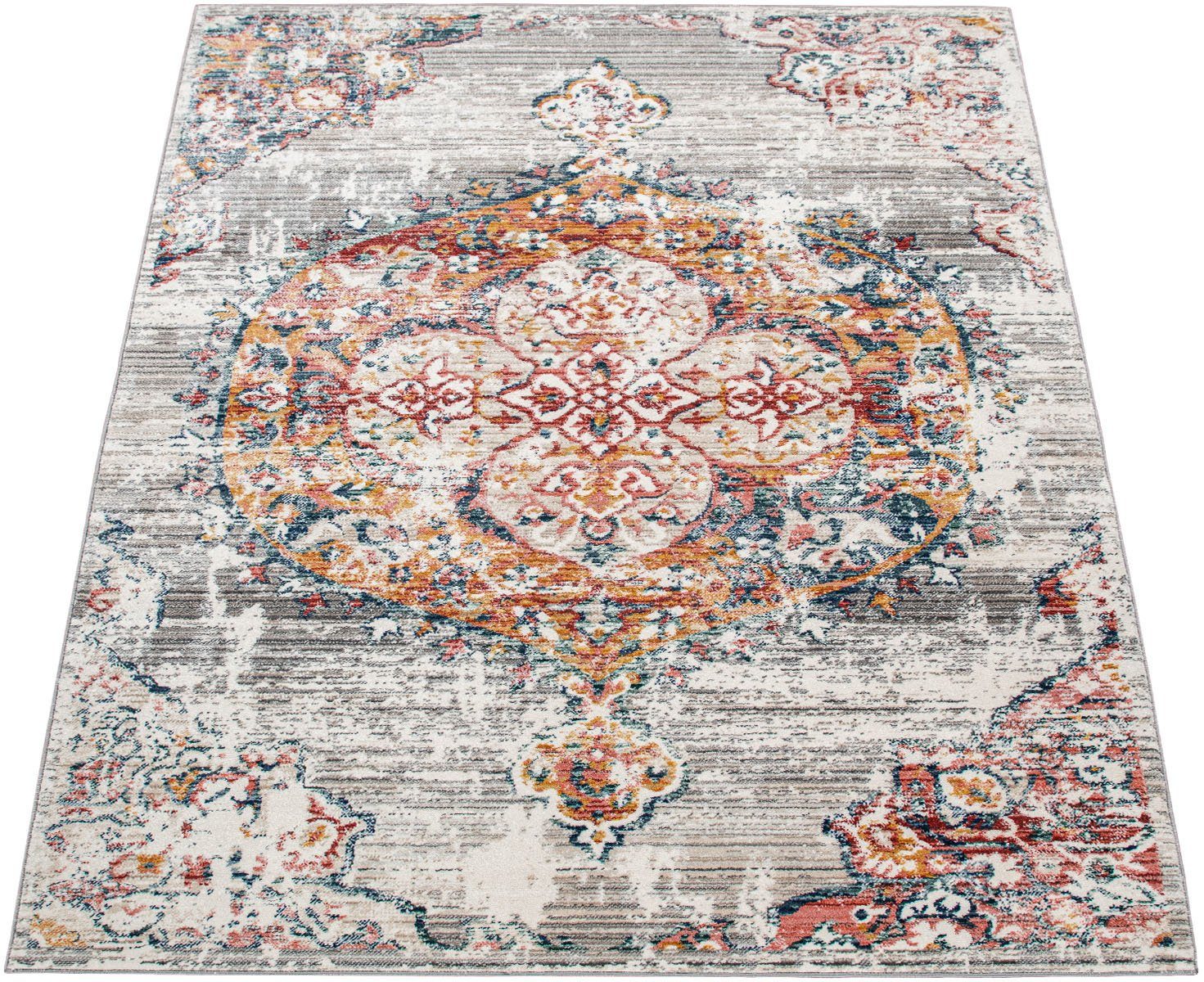 Paco Home Teppich Herbete 733, rechteckig, Höhe: 8 mm, Kurzflor, Orient-Optik, Vintage Design