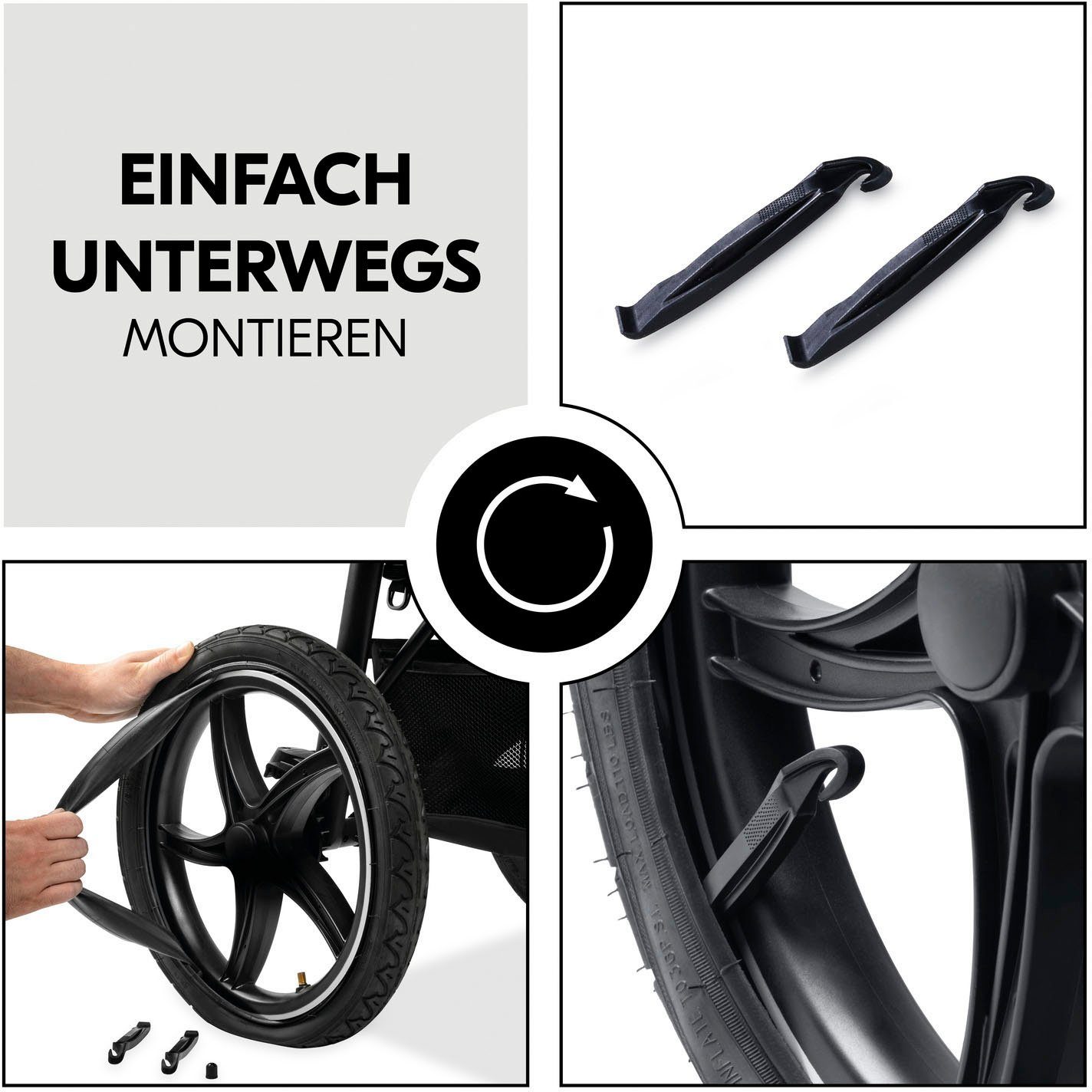 Kit Pushchair Reifen-Reparaturset Dreirad-Buggys Hauck 3W, für Repair