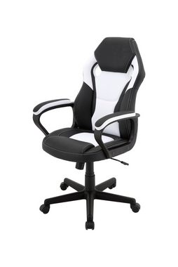 möbelando Gaming Chair MATTEO (BxT: 60x65 cm), in schwarz/weiß