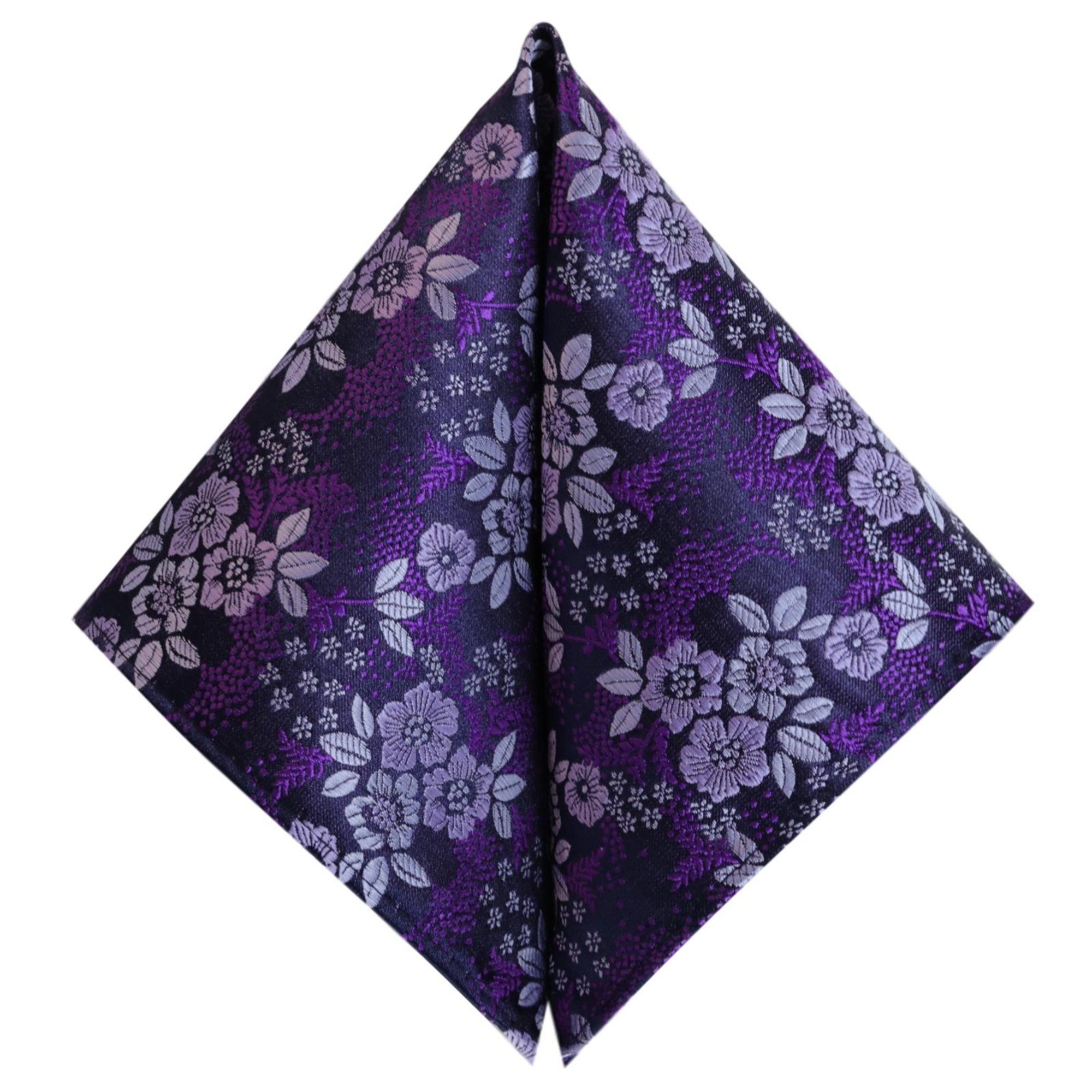 Hochzeitsfliege Floral, Bunt mit Tuch Schleife Verstellbar, Festlich, 2-St., Flieder-Violett Herrenschleife, Schwarz Vor-Gebunden Fliege Mauve GASSANI Herren-Fliege Geblümt Hochzeit Einstecktuch) Blau-Lila Touch Blumen, Seide Paisley Satin, Perlviolett Jacquard (Set,