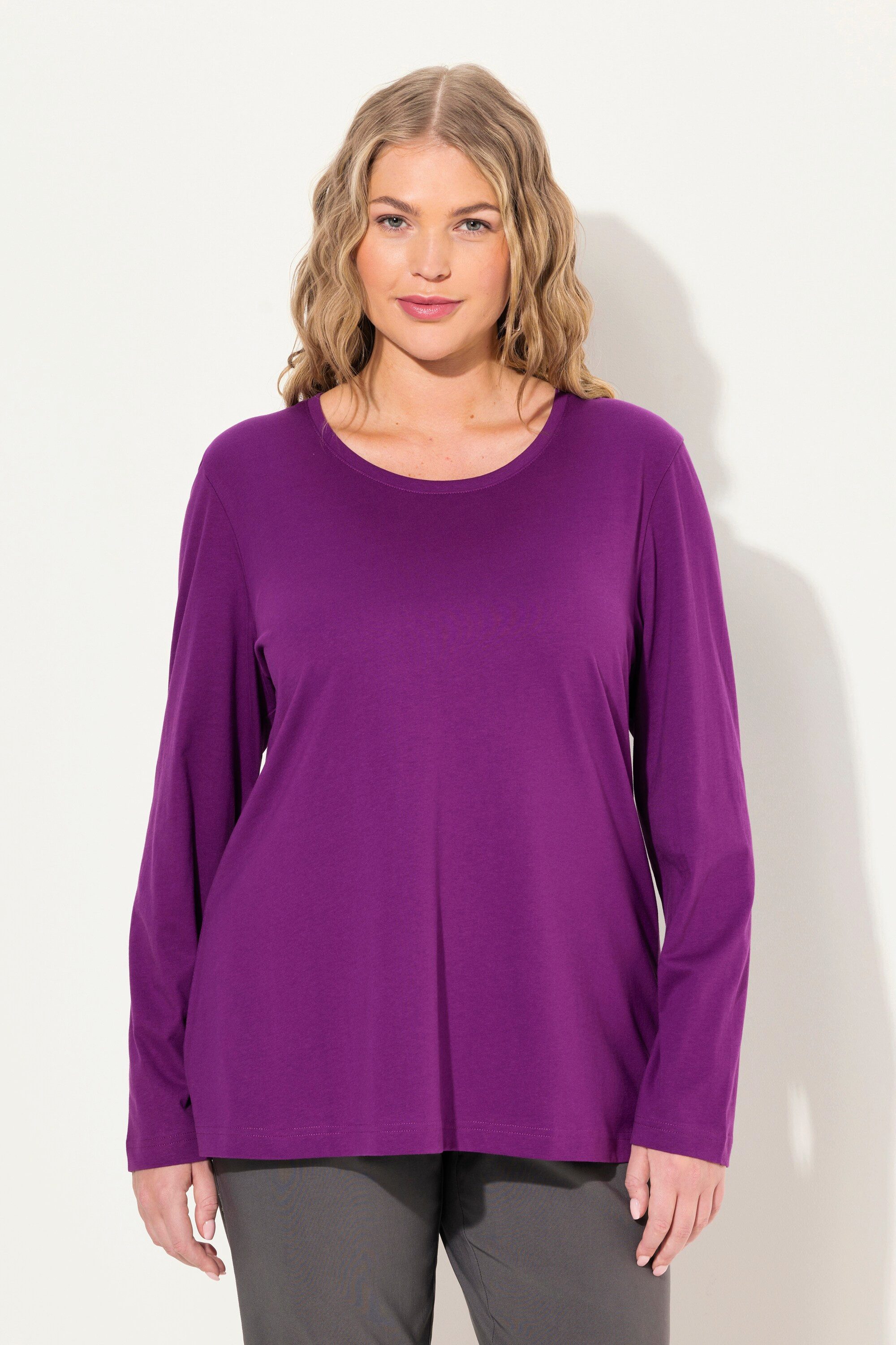 Ulla Popken T-Shirt Shirt Slim Rundhalsausschnitt günstig online kaufen