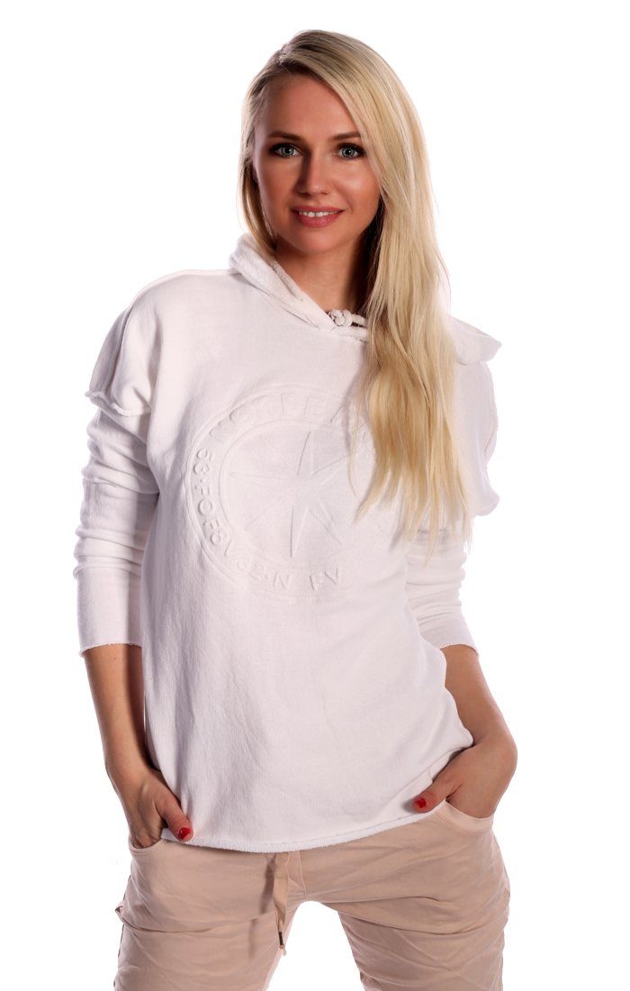 Charis Moda Hoodie Maritime Sweaterhoodies in Pastellfarben Weiss | Sweatshirts