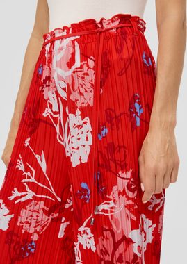 s.Oliver BLACK LABEL 7/8-Hose Loose: Culotte mit All-over-Print Raffung