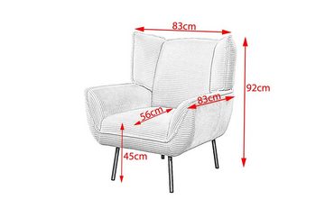 KAWOLA Relaxsessel CALLA, Sessel Cord cremeweiß