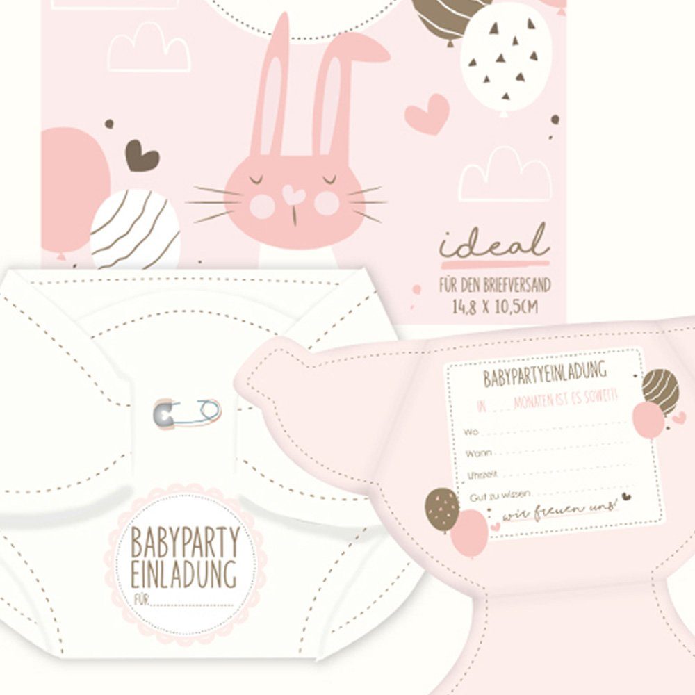 Babyparty rosa Import Stück) Grußkarte Beschriften Einladungen zum (5 Trend